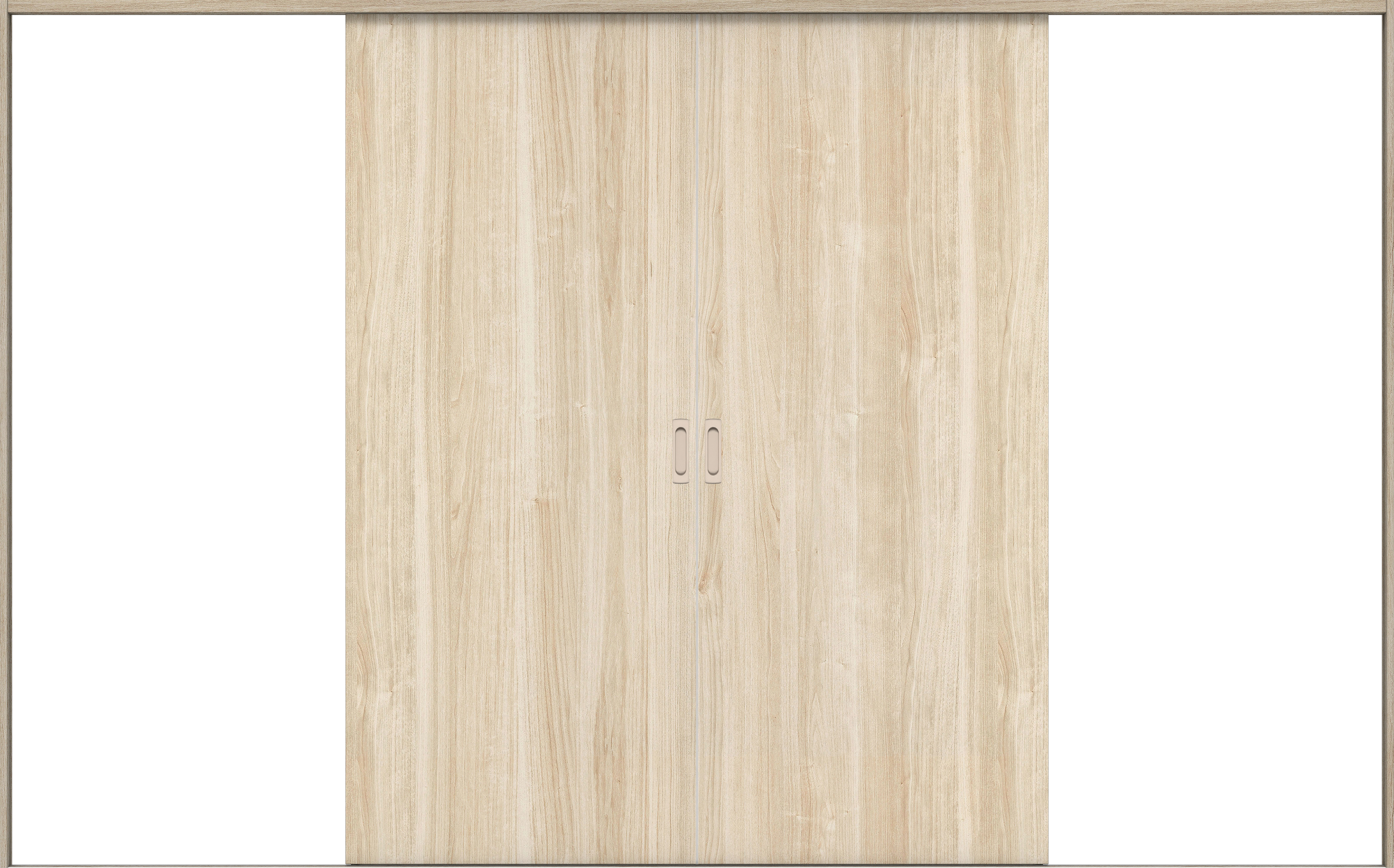 リビングドア　イエリア　引戸・引分　扉セット　００デザイン　３２６６幅用　２０００高　〈コットンベージュ柄〉　左右兼用　錠なし　ラクラクローズ付