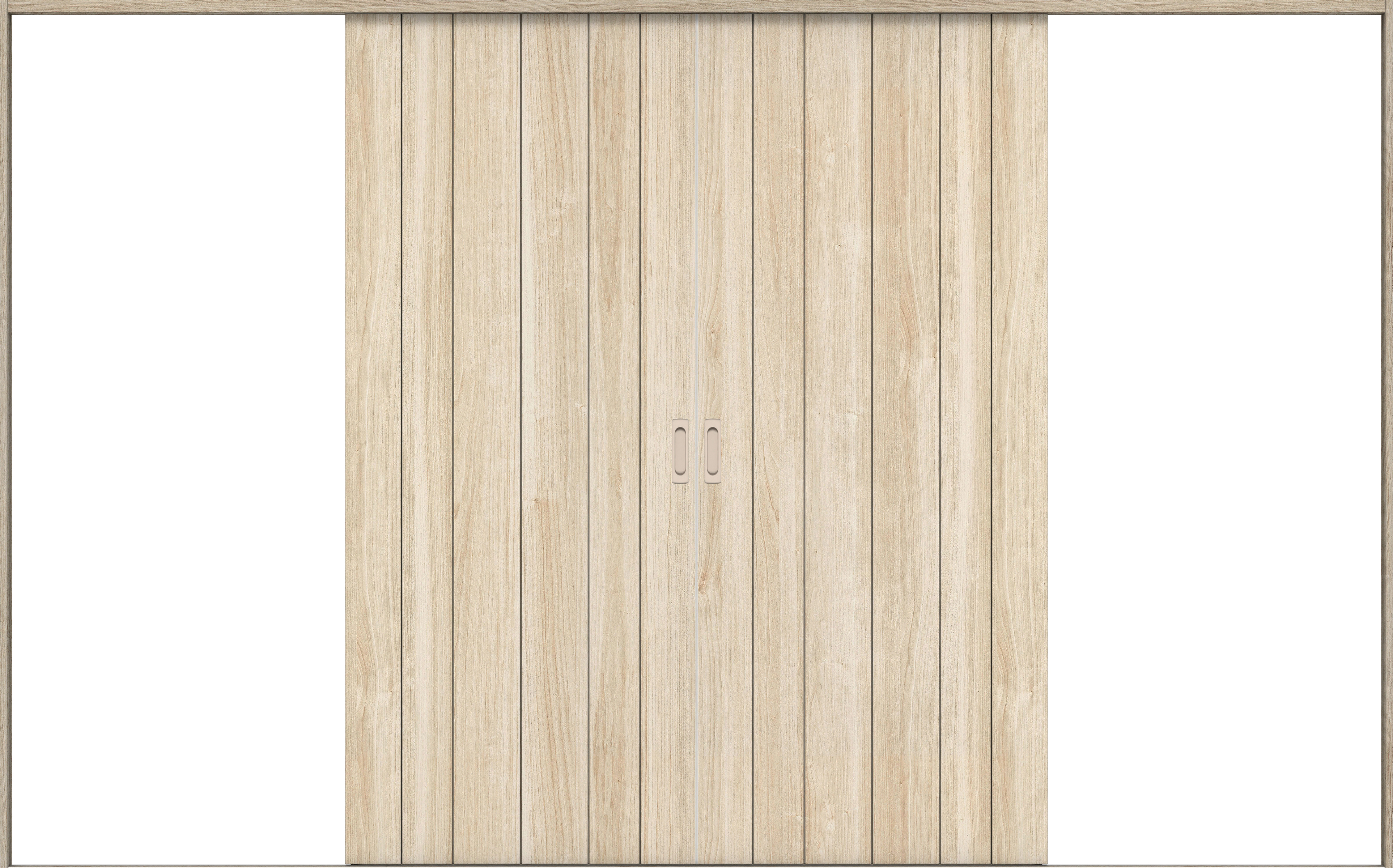 リビングドア　イエリア　引戸・引分　扉セット　０Ｓデザイン　３２６６幅用　２０００高　〈コットンベージュ柄〉　左右兼用　錠なし　ラクラクローズ付