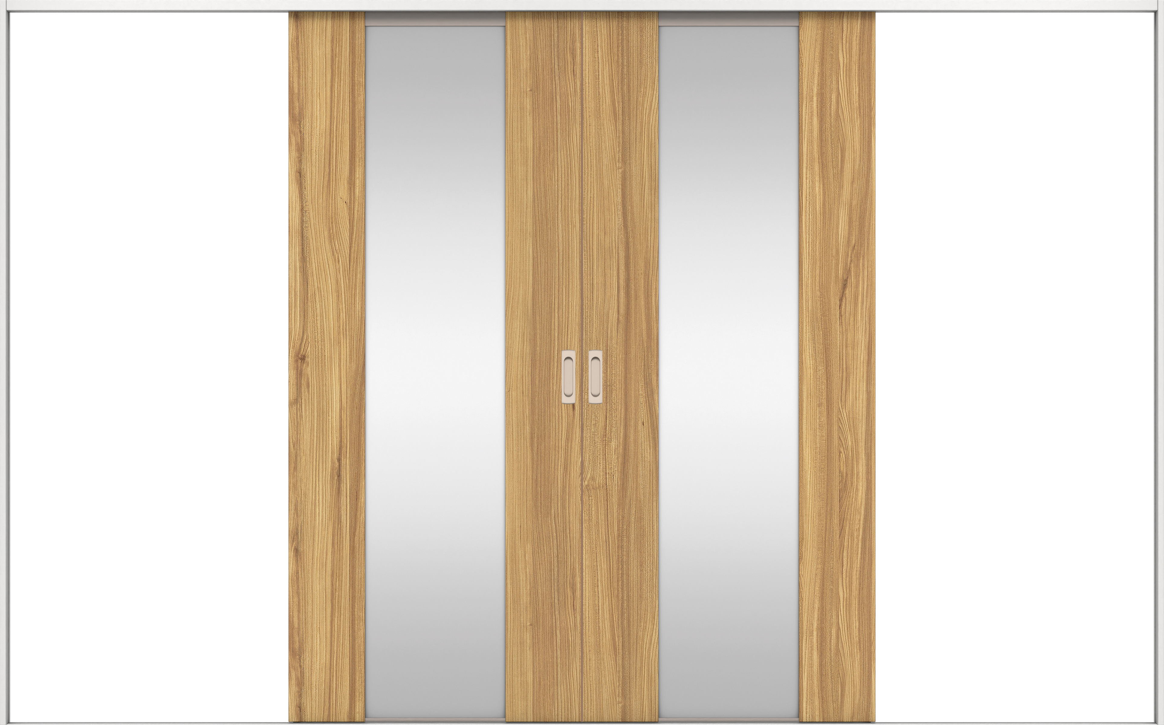 リビングドア　イエリア　引戸・引分　扉セット　４Ｐデザイン　３２６６幅用　２０００高　〈シナモンブラウン柄〉　左右兼用　錠なし　ラクラクローズ付