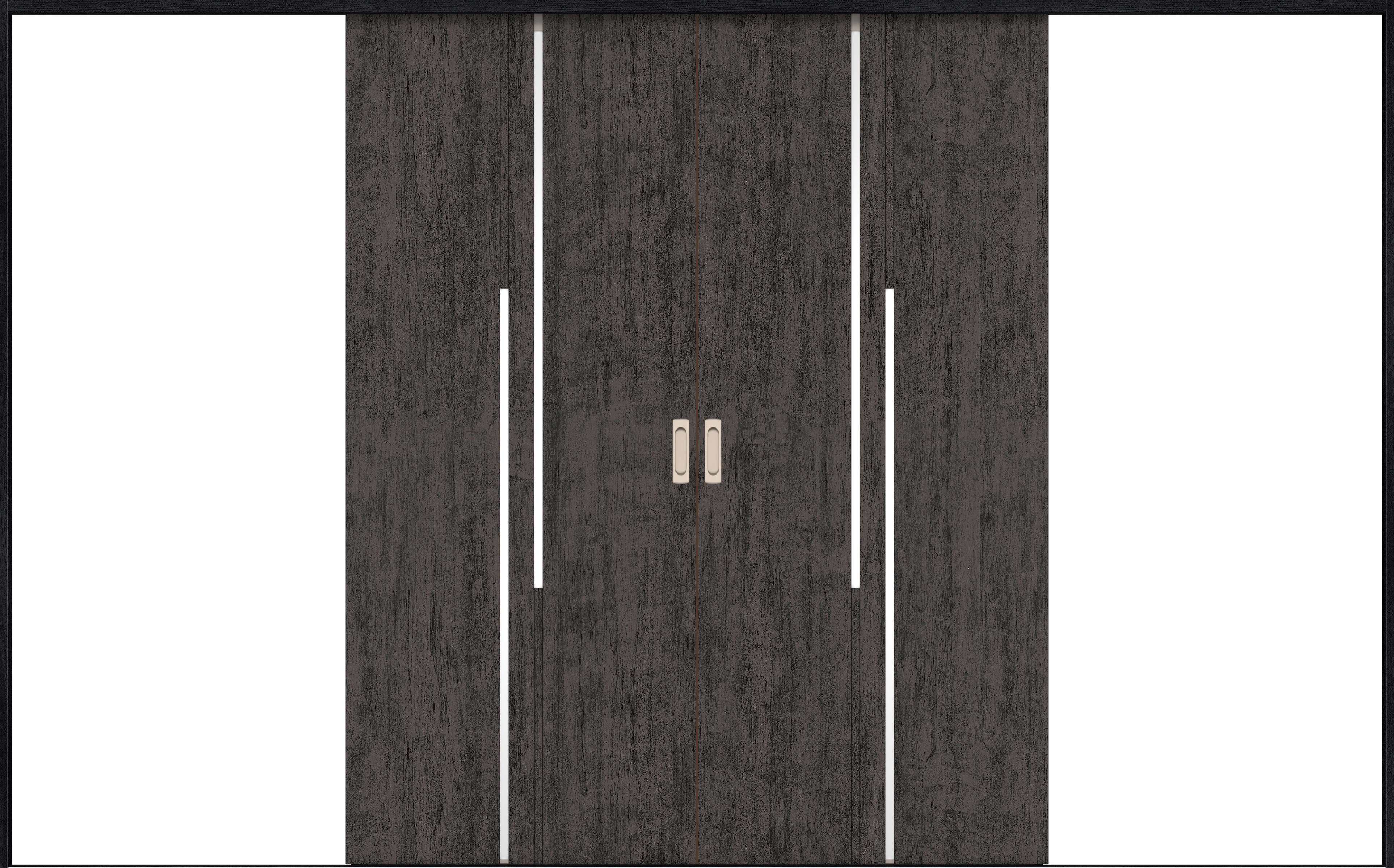 リビングドア　イエリア　引戸・引分　扉セット　７Ｐデザイン　３２６６幅用　２０００高　〈ドライブラック柄〉　左右兼用　錠なし　ラクラクローズ付