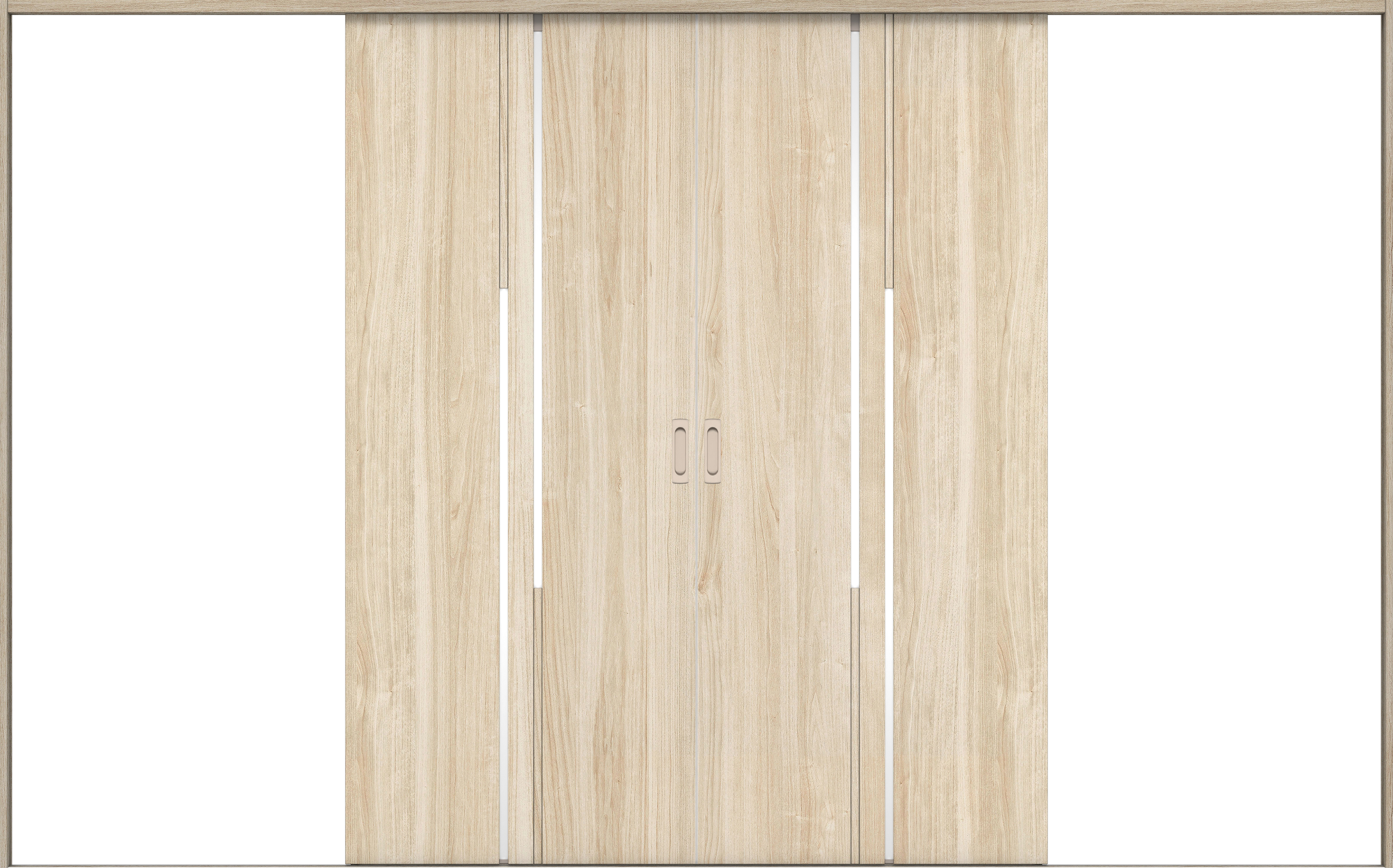 リビングドア　イエリア　引戸・引分　扉セット　７Ｐデザイン　３２６６幅用　２０００高　〈コットンベージュ柄〉　左右兼用　錠なし　ラクラクローズ付