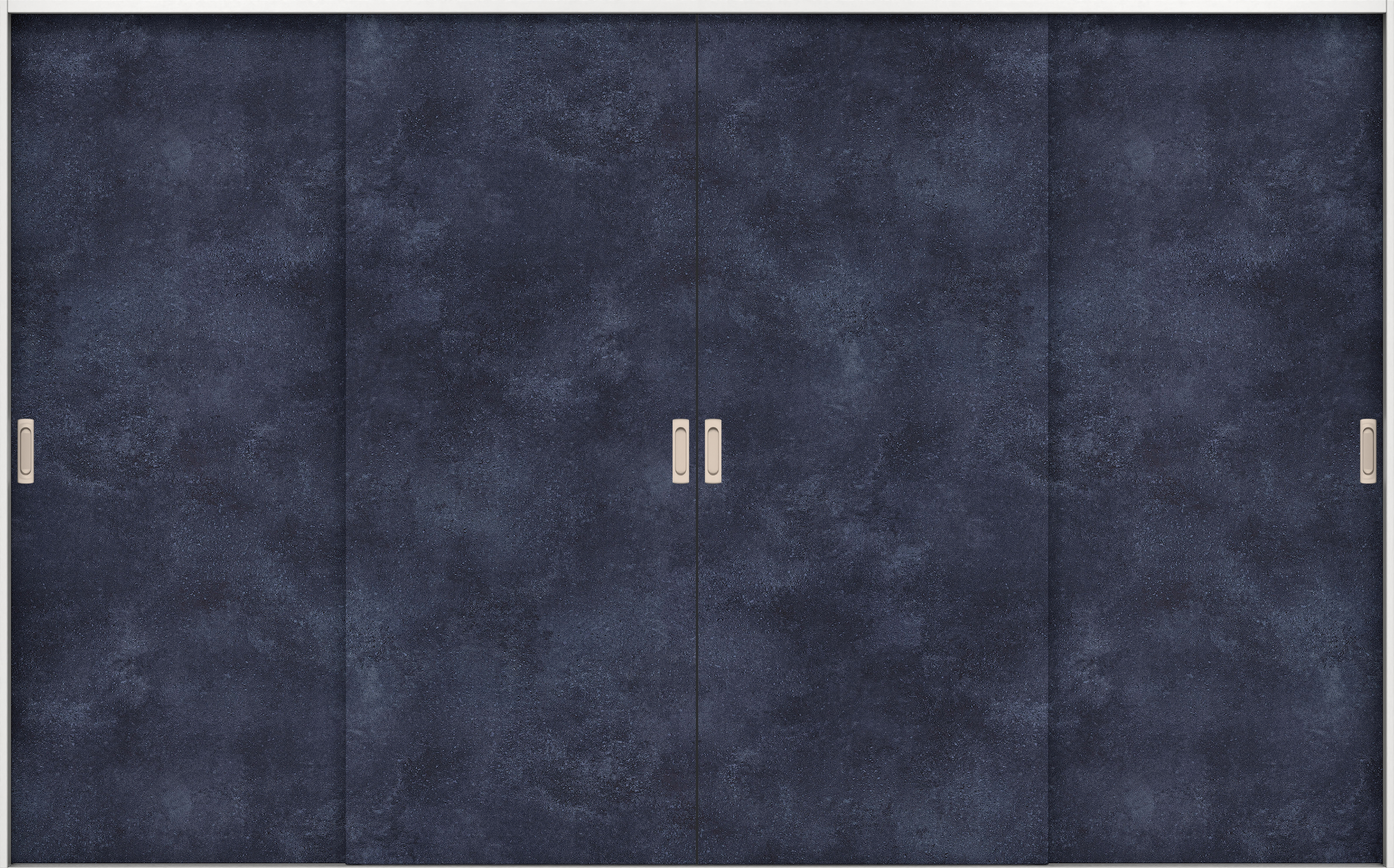 リビングドア　イエリア　引戸・４枚引違　扉セット　００デザイン　３２６６幅用　２０００高　〈コバルトブルー柄〉　左右兼用　錠なし　ラクラクローズ付