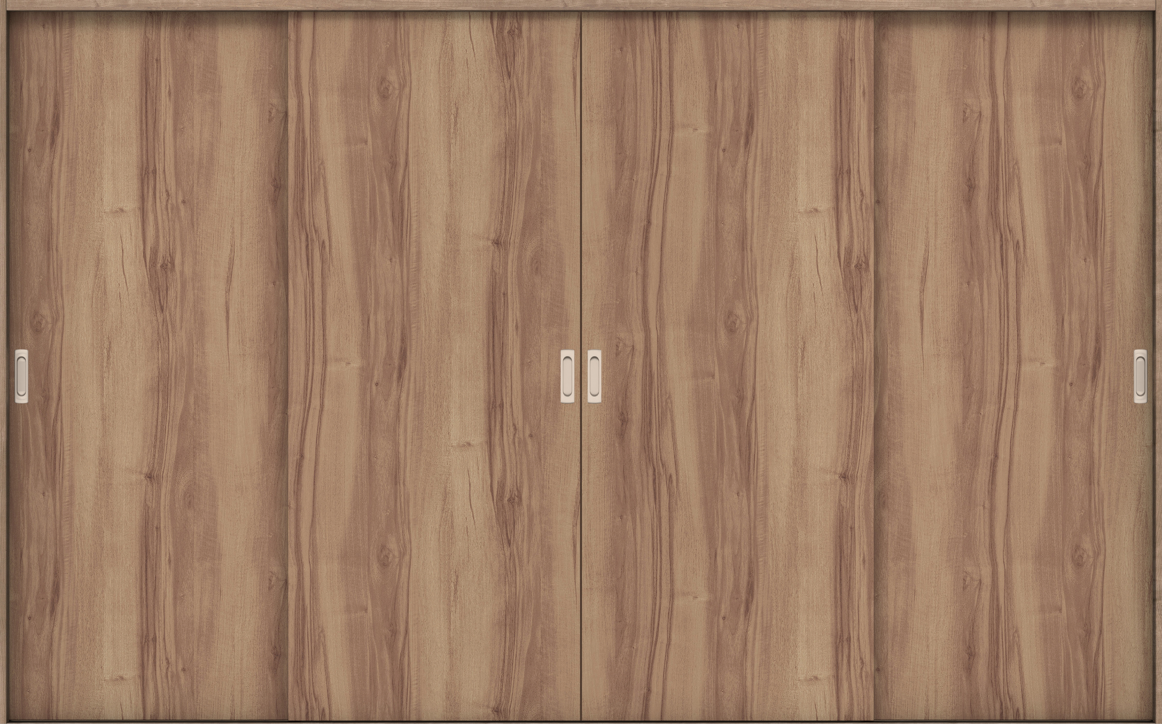 リビングドア　イエリア　引戸・４枚引違　扉セット　００デザイン　３２６６幅用　２０００高　〈バームブラウン柄〉　左右兼用　錠なし　ラクラクローズ付