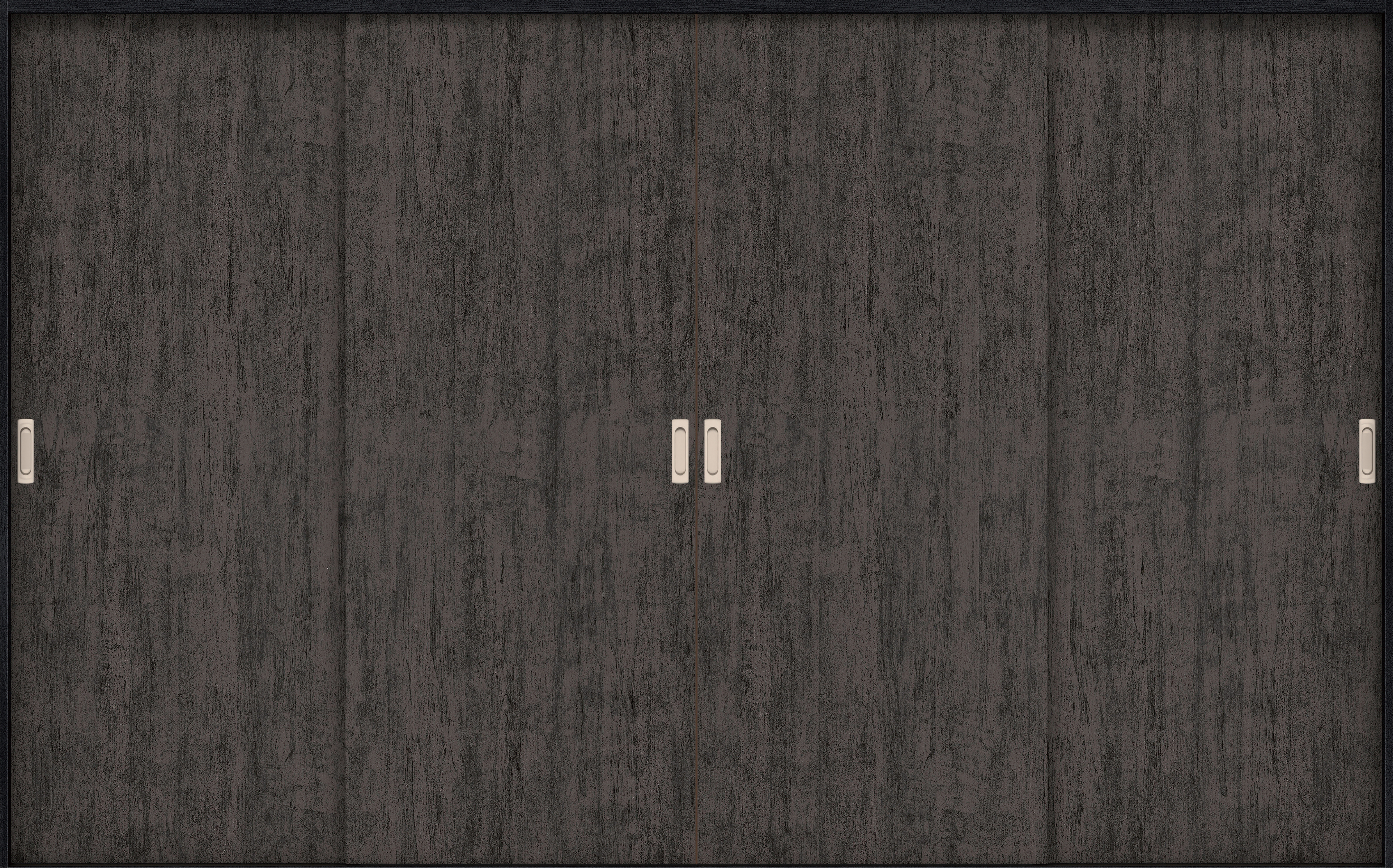 リビングドア　イエリア　引戸・４枚引違　扉セット　００デザイン　３２６６幅用　２０００高　〈ドライブラック柄〉　左右兼用　錠なし　ラクラクローズ付