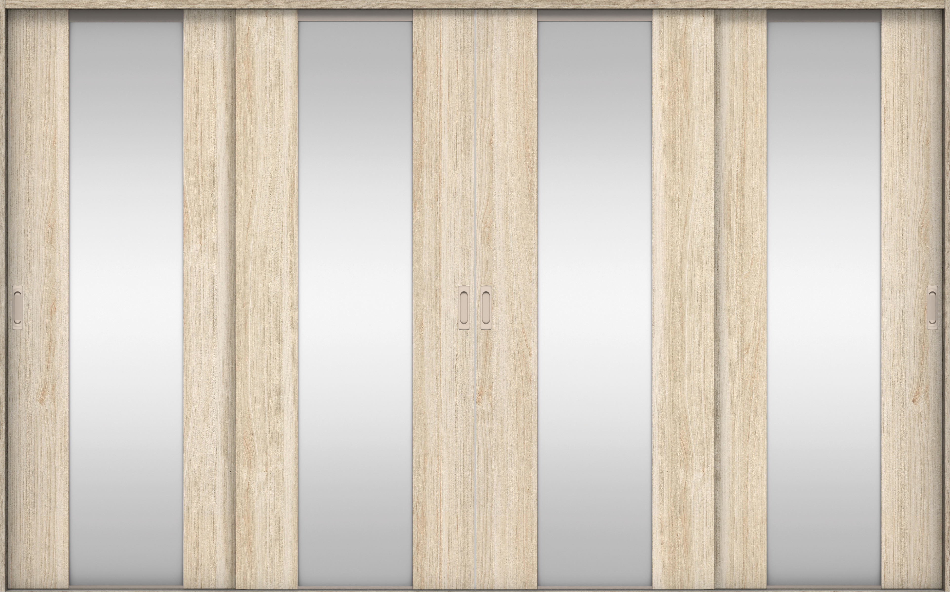 リビングドア　イエリア　引戸・４枚引違　扉セット　４Ｐデザイン　３２６６幅用　２０００高　〈コットンベージュ柄〉　左右兼用　錠なし　ラクラクローズ付