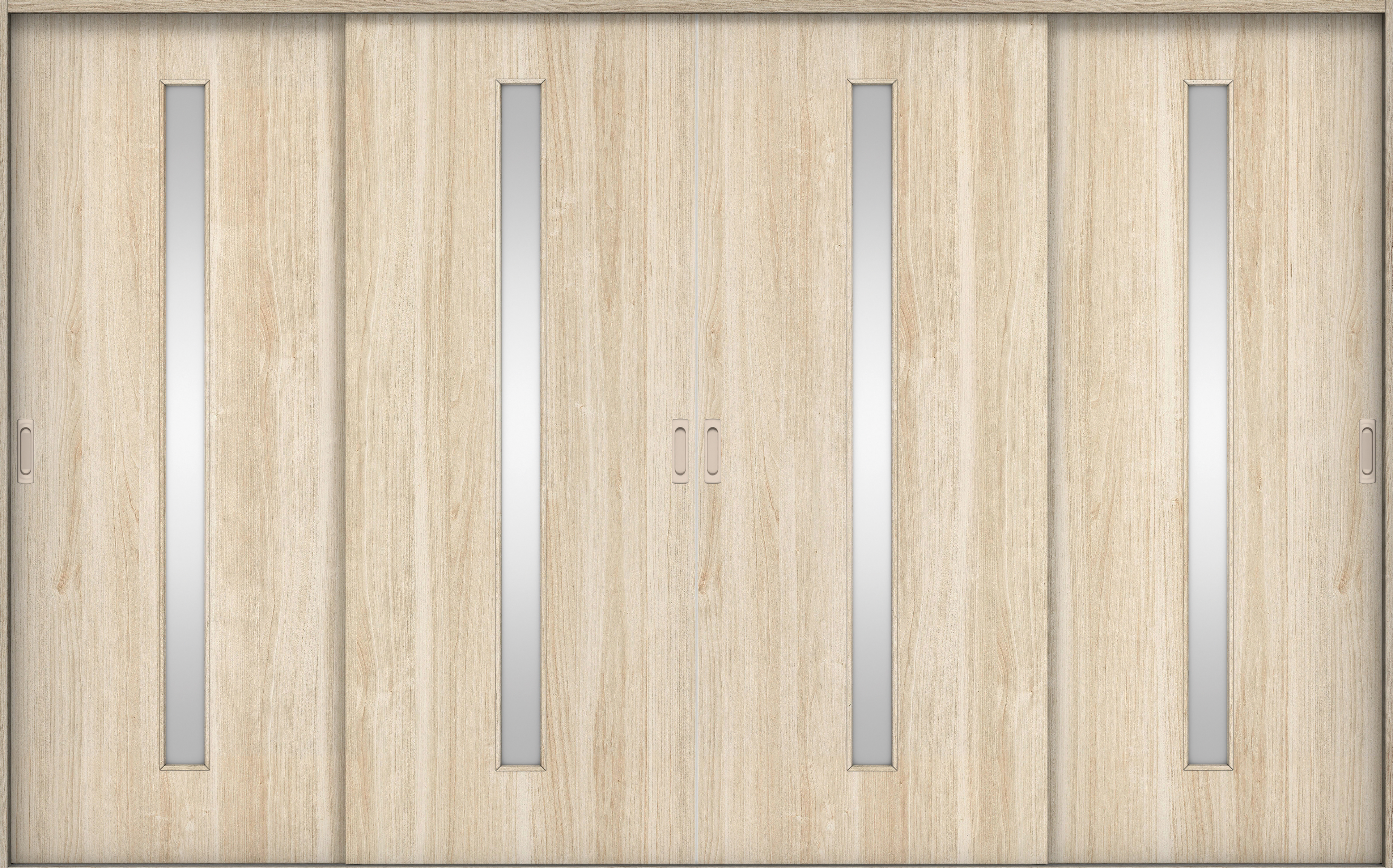 リビングドア　イエリア　引戸・４枚引違　扉セット　Ｃ４デザイン　３２６６幅用　２０００高　〈コットンベージュ柄〉　左右兼用　錠なし　ラクラクローズ付