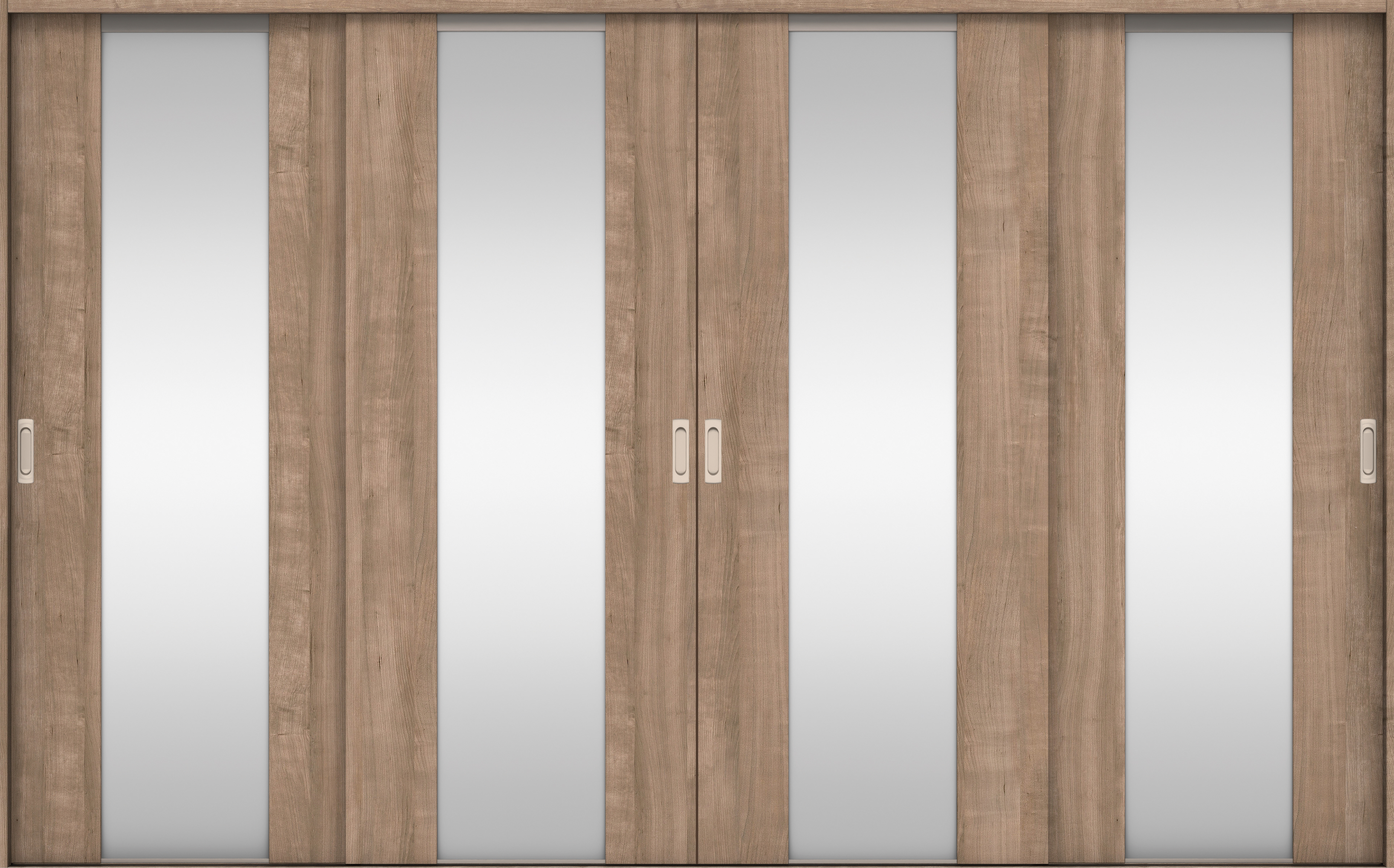 リビングドア　イエリア　引戸・４枚引違　扉セット　４Ｐデザイン　３２６６幅用　２０００高　〈トープグレー柄〉　左右兼用　錠なし　ラクラクローズ付