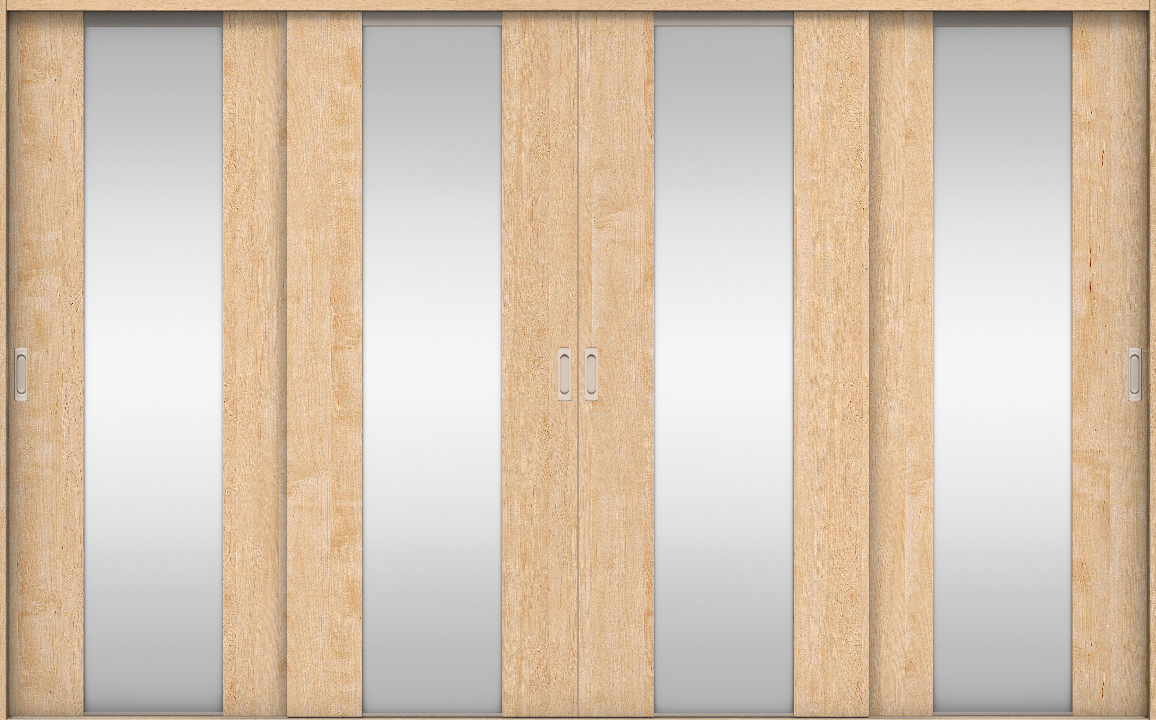 リビングドア　イエリア　引戸・４枚引違　扉セット　４Ｐデザイン　３２６６幅用　２０００高　〈ミルベージュ柄〉　左右兼用　錠なし　ラクラクローズ付