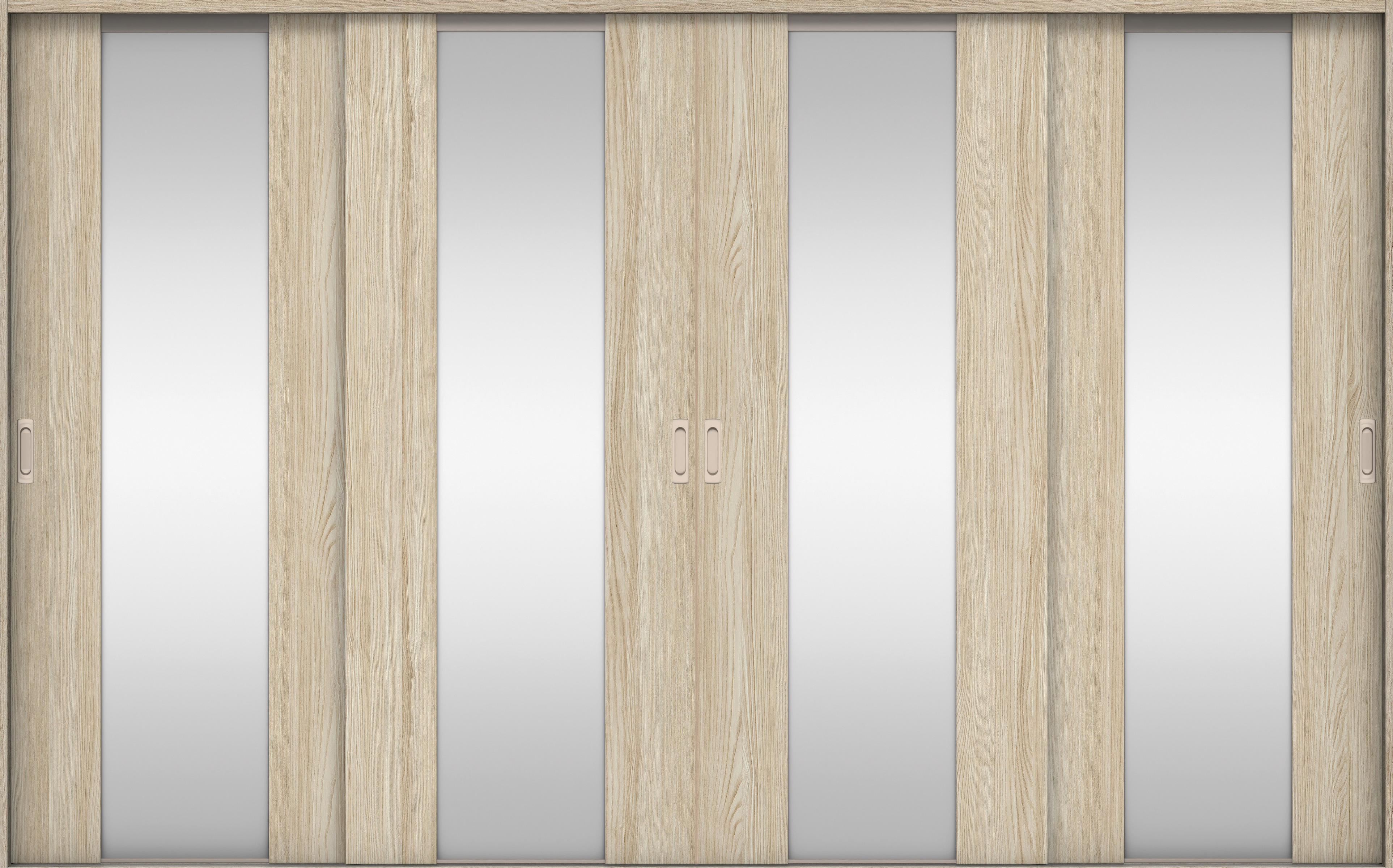 リビングドア　イエリア　引戸・４枚引違　扉セット　４Ｐデザイン　３２６６幅用　２０００高　〈ソフトグレージュ柄〉　左右兼用　錠なし　ラクラクローズ付