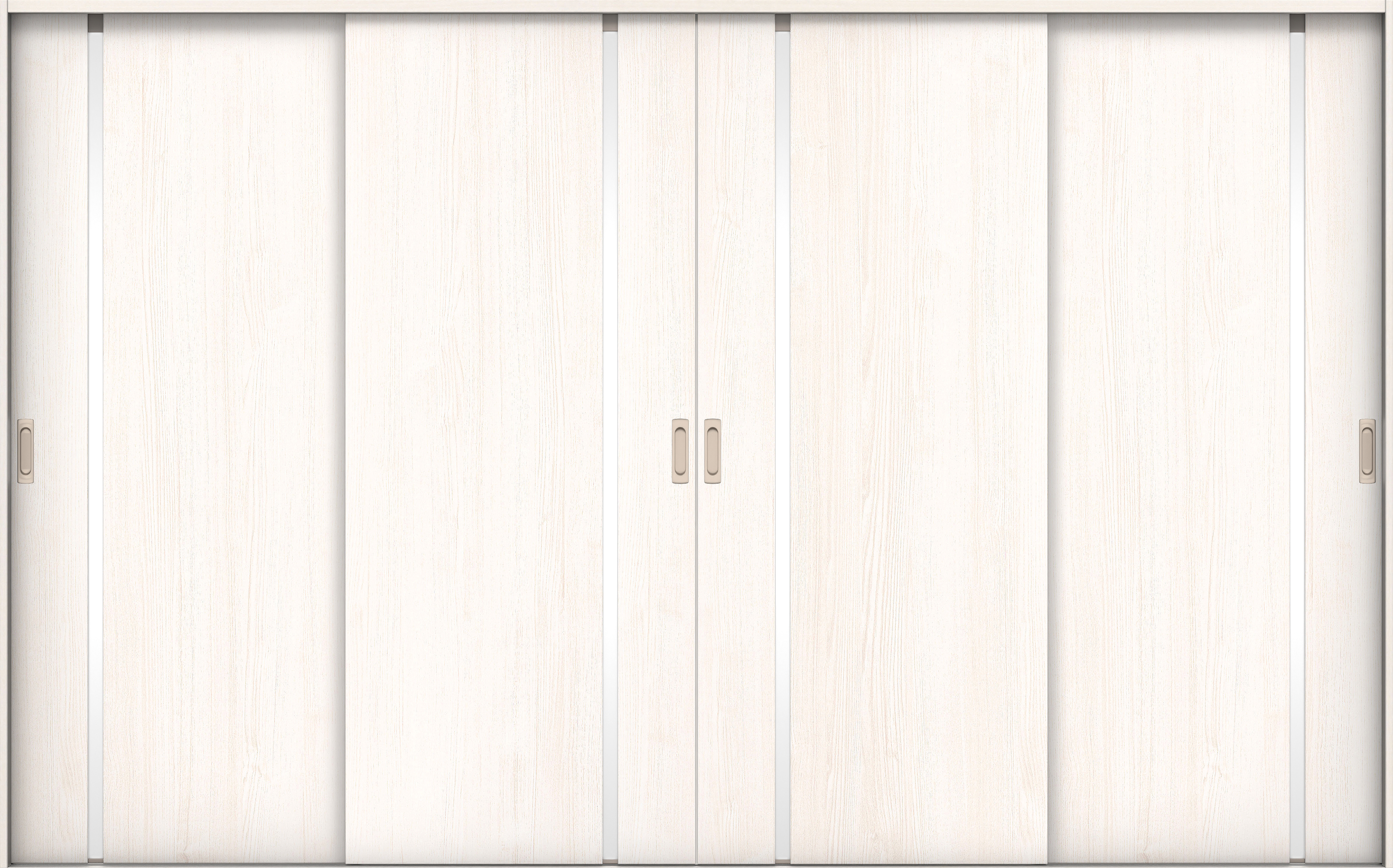 リビングドア　イエリア　引戸・４枚引違　扉セット　Ｌ９デザイン　３２６６幅用　２０００高　〈ネオホワイト柄〉　左右兼用　錠なし　ラクラクローズ付