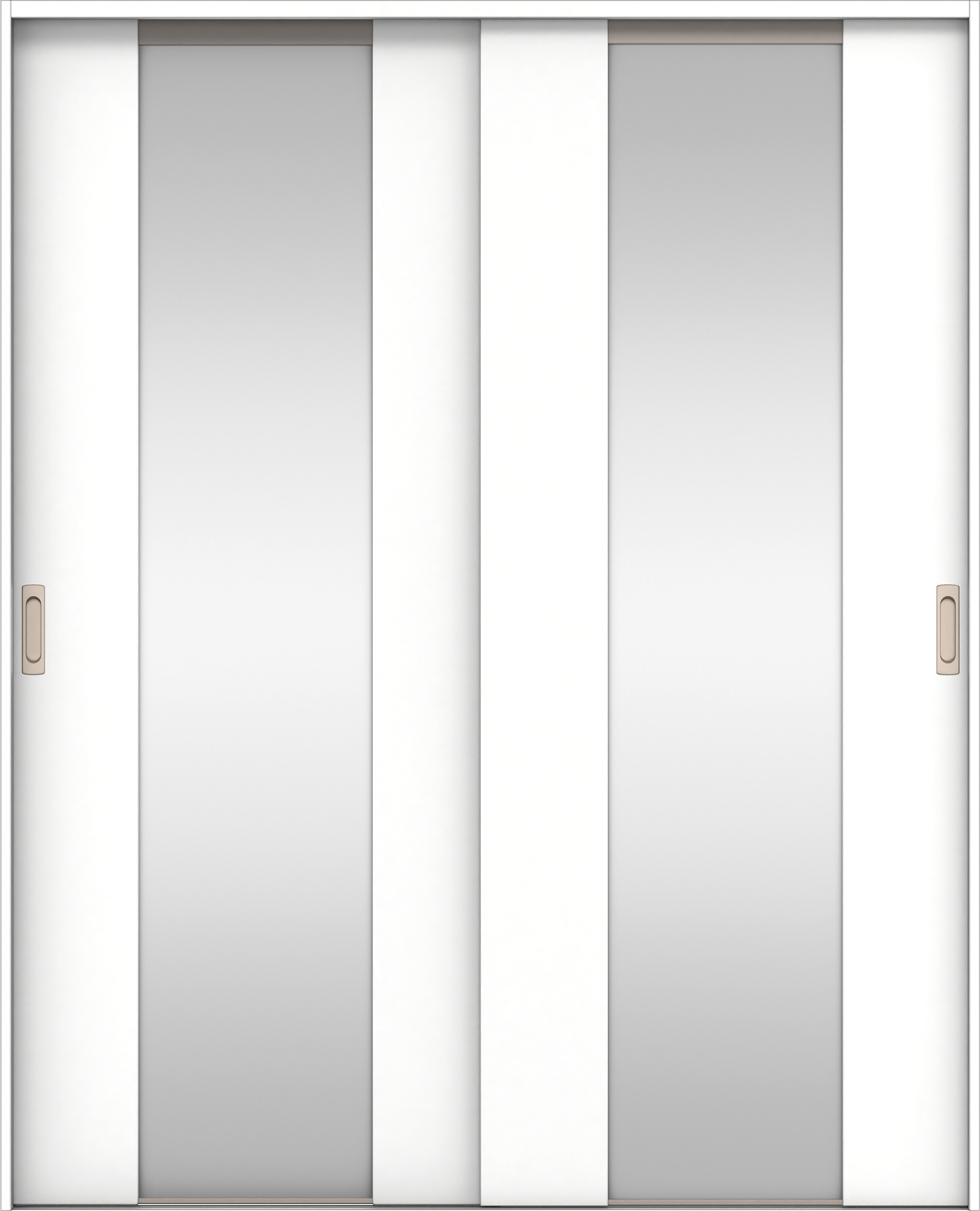 リビングドア　イエリア　引戸・引違　扉セット　４Ｐデザイン　１６４５幅用　２０００高　〈パウダーホワイト柄〉　左右兼用　錠なし　ラクラクローズ付