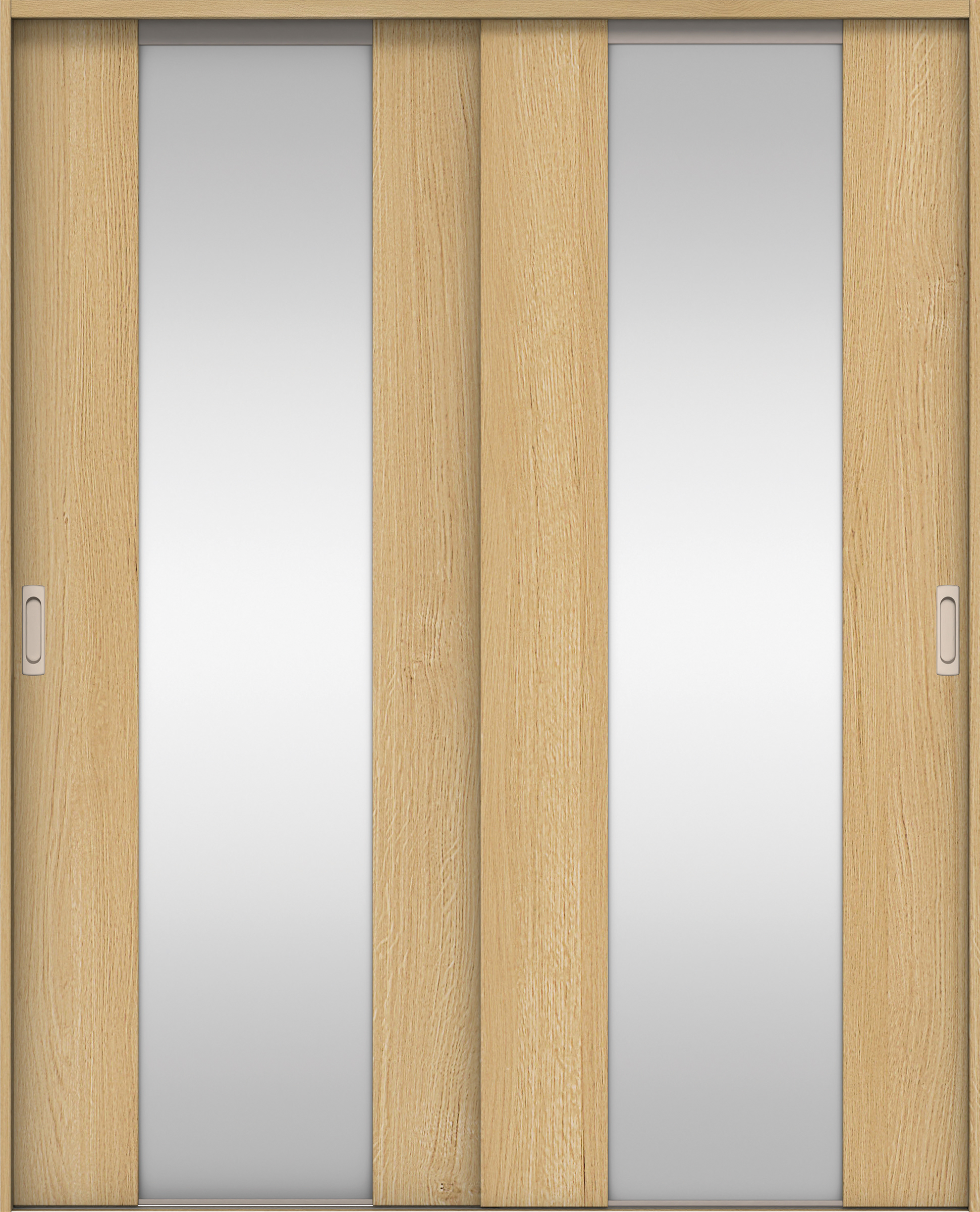 リビングドア　イエリア　引戸・引違　扉セット　４Ｐデザイン　１６４５幅用　２０００高　〈ライトオーカー柄〉　左右兼用　錠なし　ラクラクローズ付