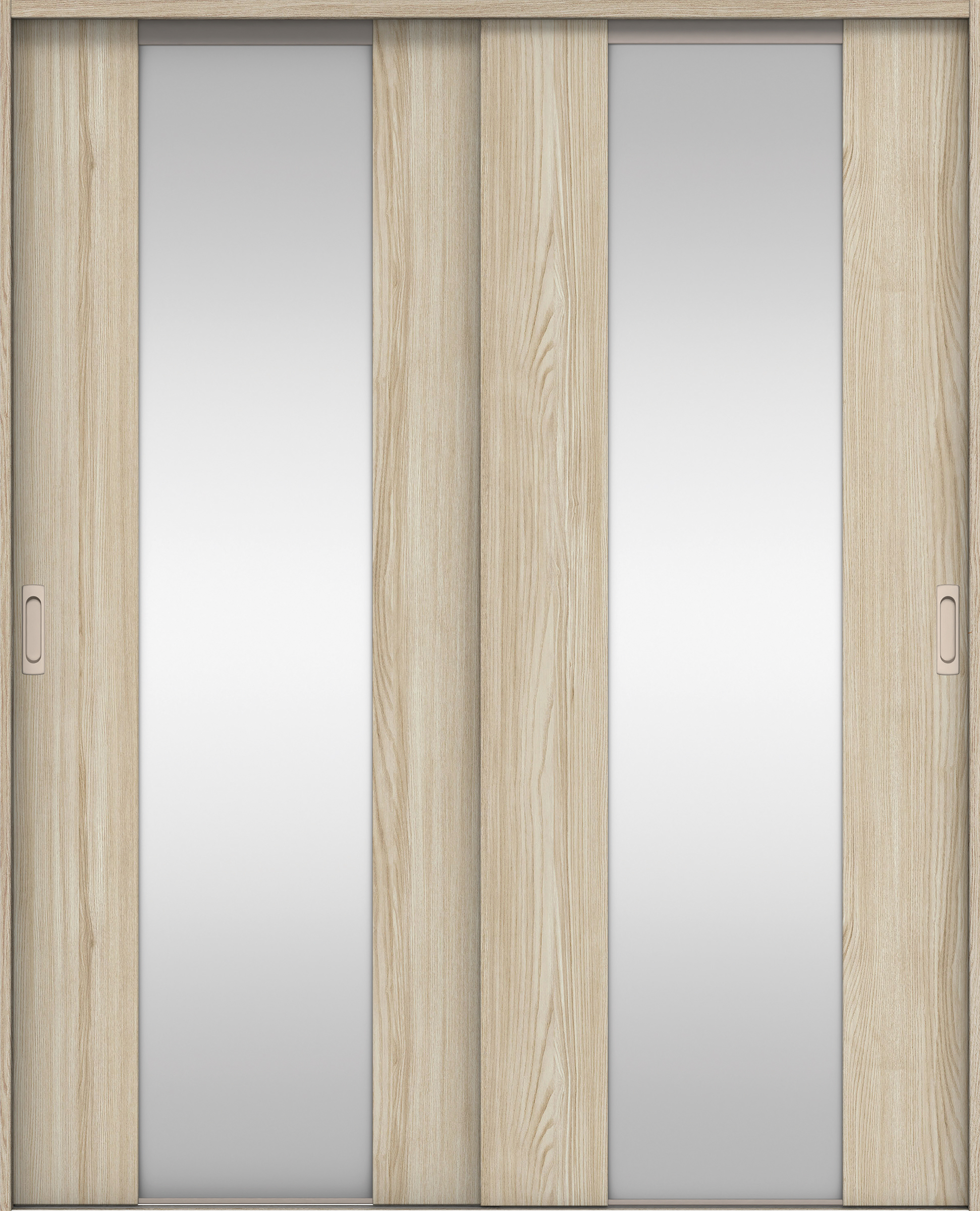 リビングドア　イエリア　引戸・引違　扉セット　４Ｐデザイン　１６４５幅用　２０００高　〈ソフトグレージュ柄〉　左右兼用　錠なし　ラクラクローズ付