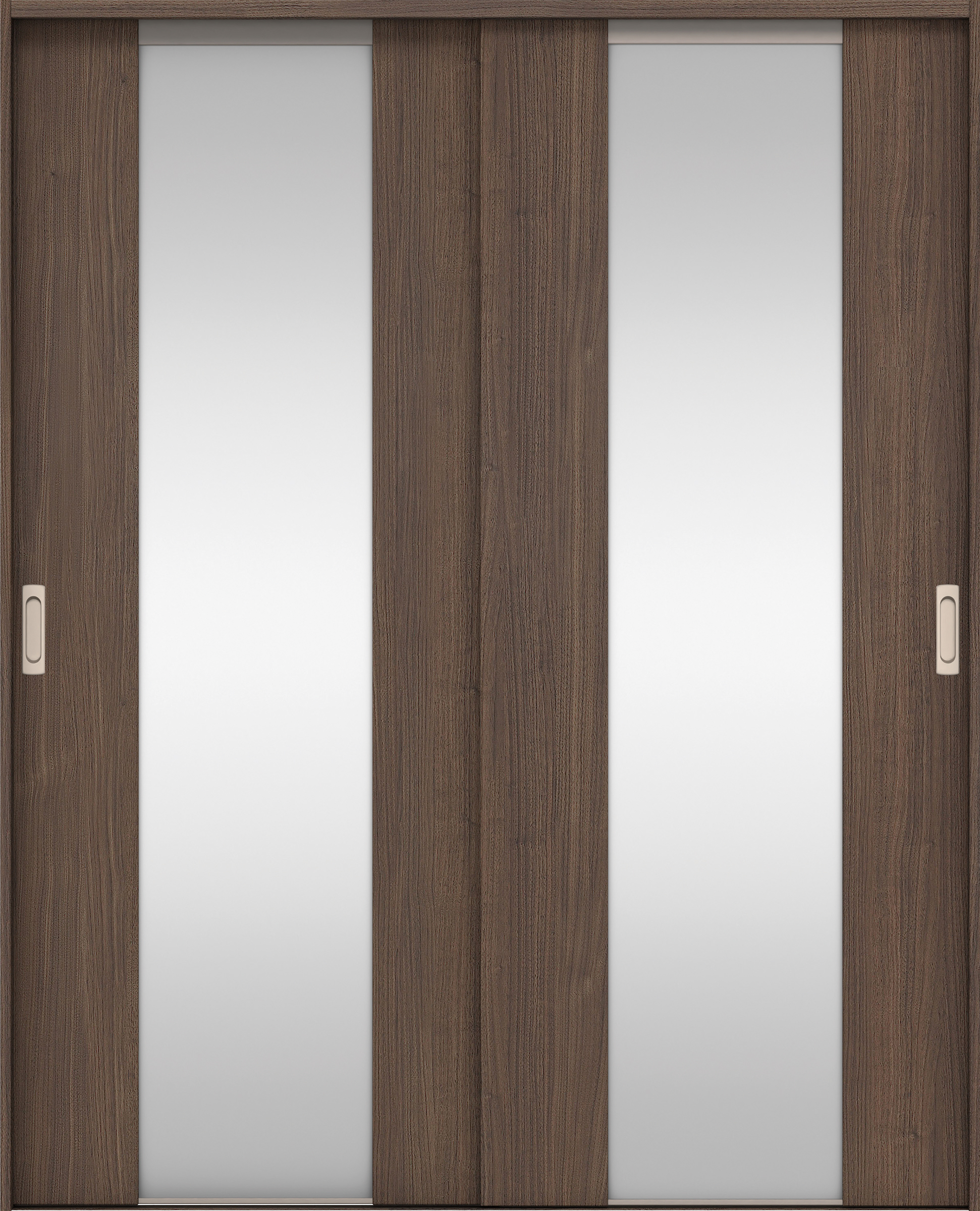 リビングドア　イエリア　引戸・引違　扉セット　４Ｐデザイン　１６４５幅用　２０００高　〈ダルブラウン柄〉　左右兼用　錠なし　ラクラクローズ付