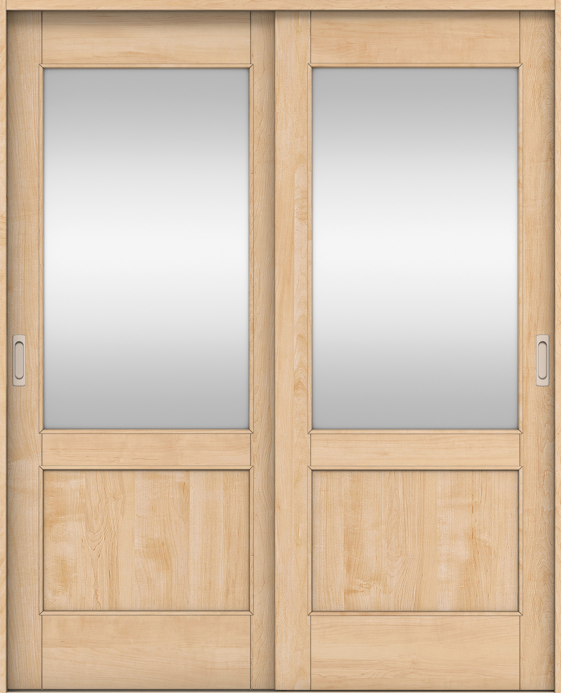 リビングドア　イエリア　引戸・引違　扉セット　２６デザイン　１７４５幅用　２０００高　〈ミルベージュ柄〉　左右兼用　錠なし　ラクラクローズ付