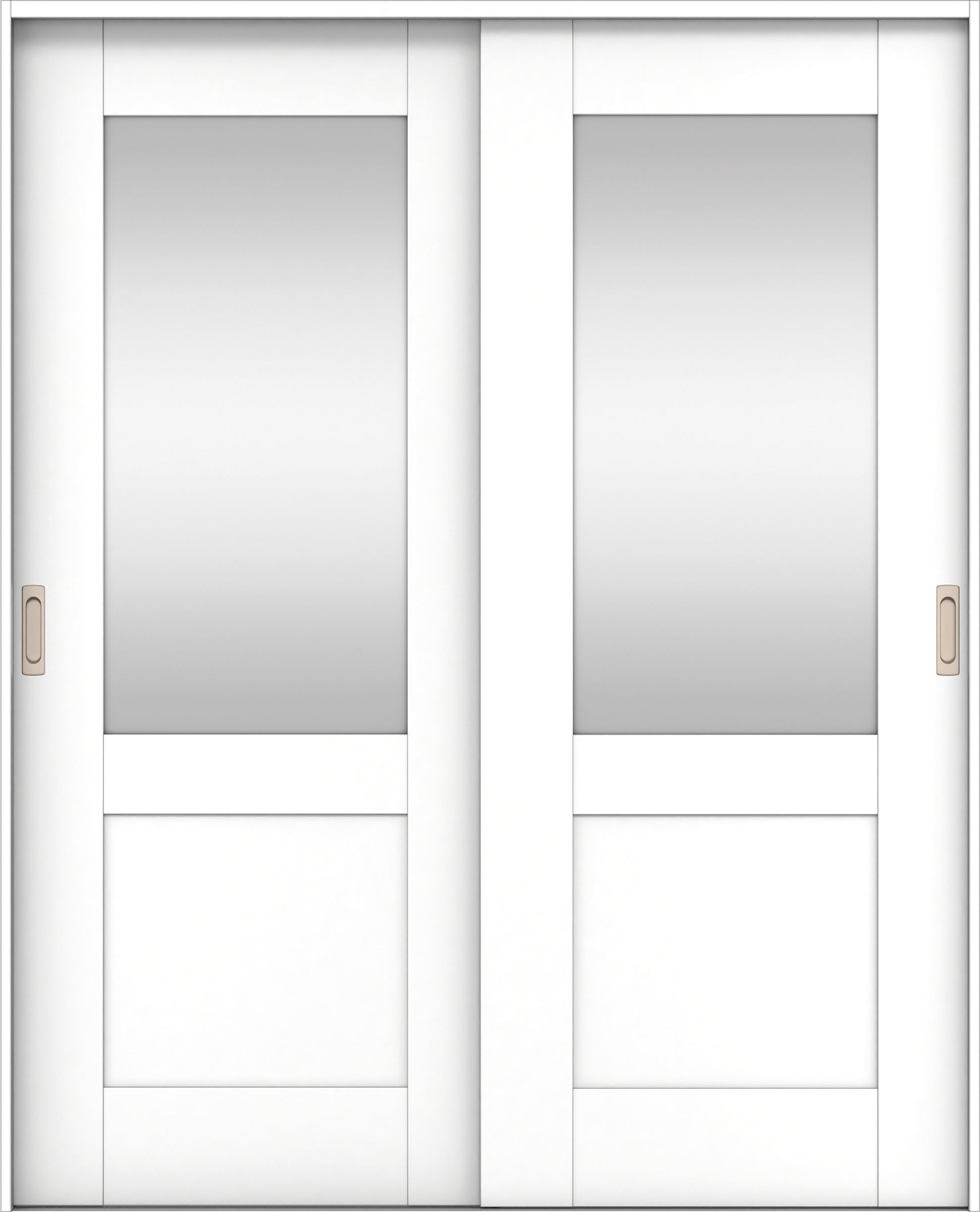 リビングドア　イエリア　引戸・引違　扉セット　２８デザイン　１７４５幅用　２０００高　〈パウダーホワイト柄〉　左右兼用　錠なし　ラクラクローズ付