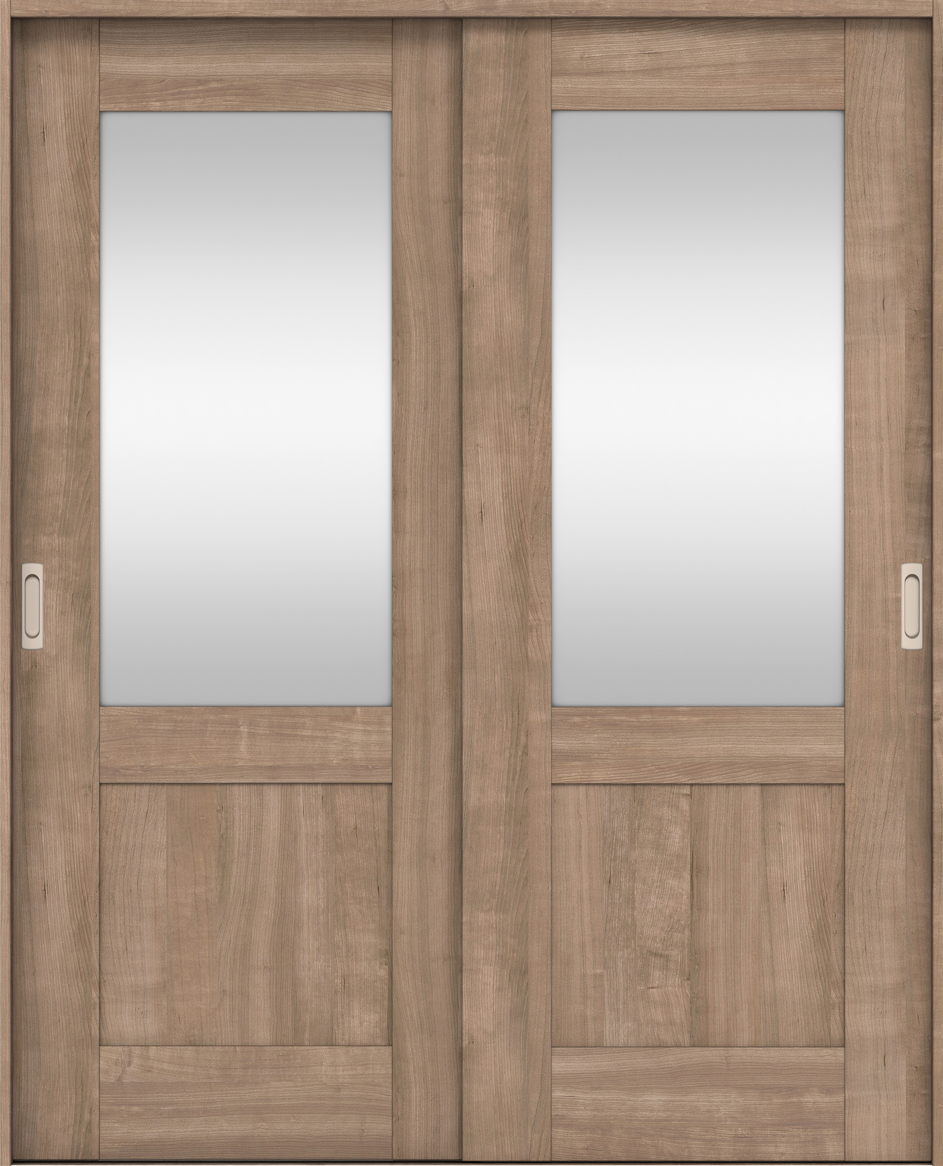 リビングドア　イエリア　引戸・引違　扉セット　２８デザイン　１７４５幅用　２０００高　〈トープグレー柄〉　左右兼用　錠なし　ラクラクローズ付