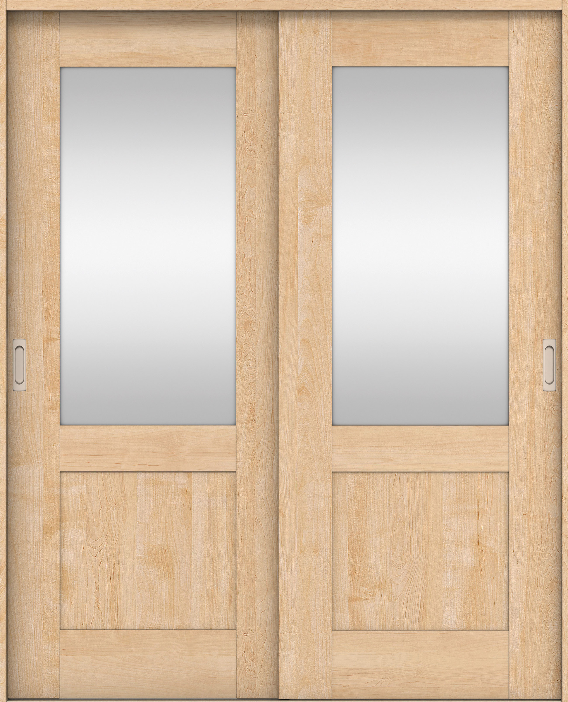 リビングドア　イエリア　引戸・引違　扉セット　２８デザイン　１７４５幅用　２０００高　〈ミルベージュ柄〉　左右兼用　錠なし　ラクラクローズ付