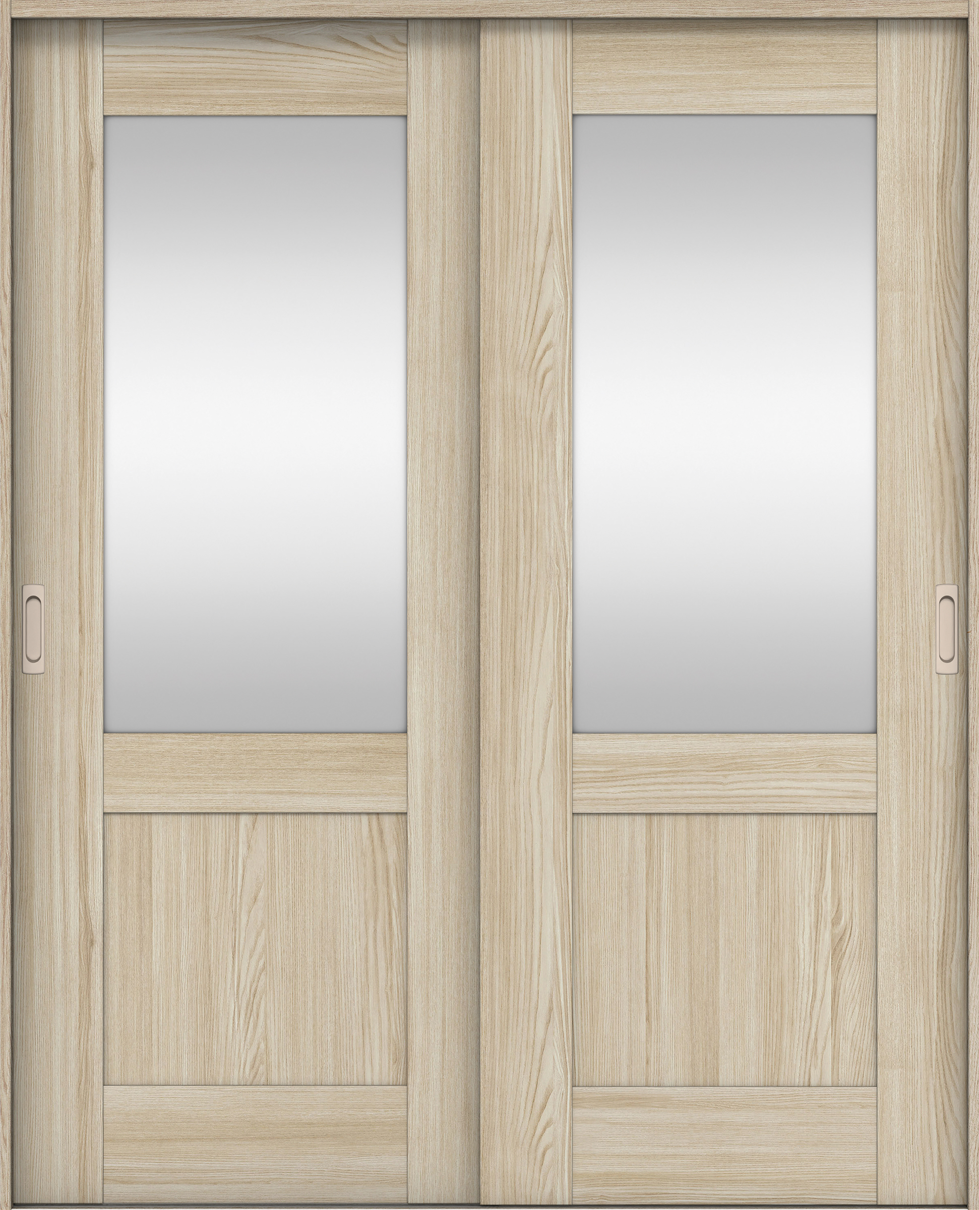 リビングドア　イエリア　引戸・引違　扉セット　２８デザイン　１７４５幅用　２０００高　〈ソフトグレージュ柄〉　左右兼用　錠なし　ラクラクローズ付