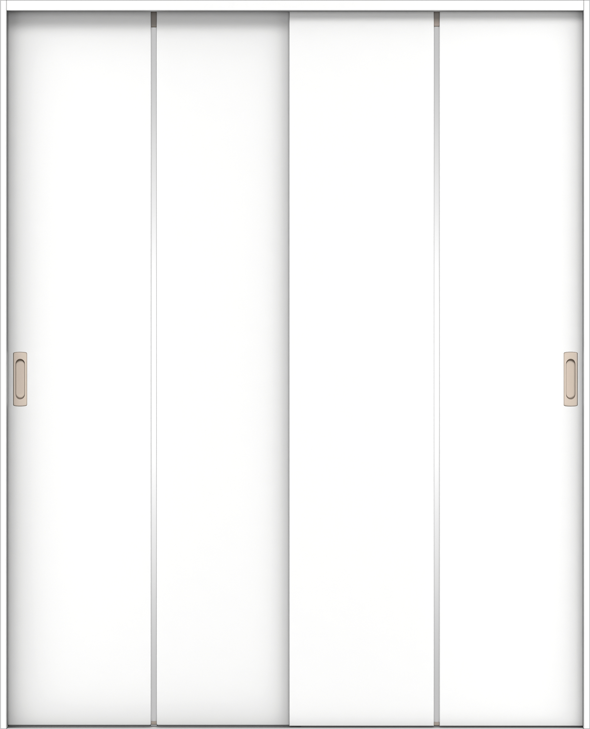 リビングドア　イエリア　引戸・引違　扉セット　６Ｐデザイン　１７４５幅用　２０００高　〈パウダーホワイト柄〉　左右兼用　錠なし　ラクラクローズ付