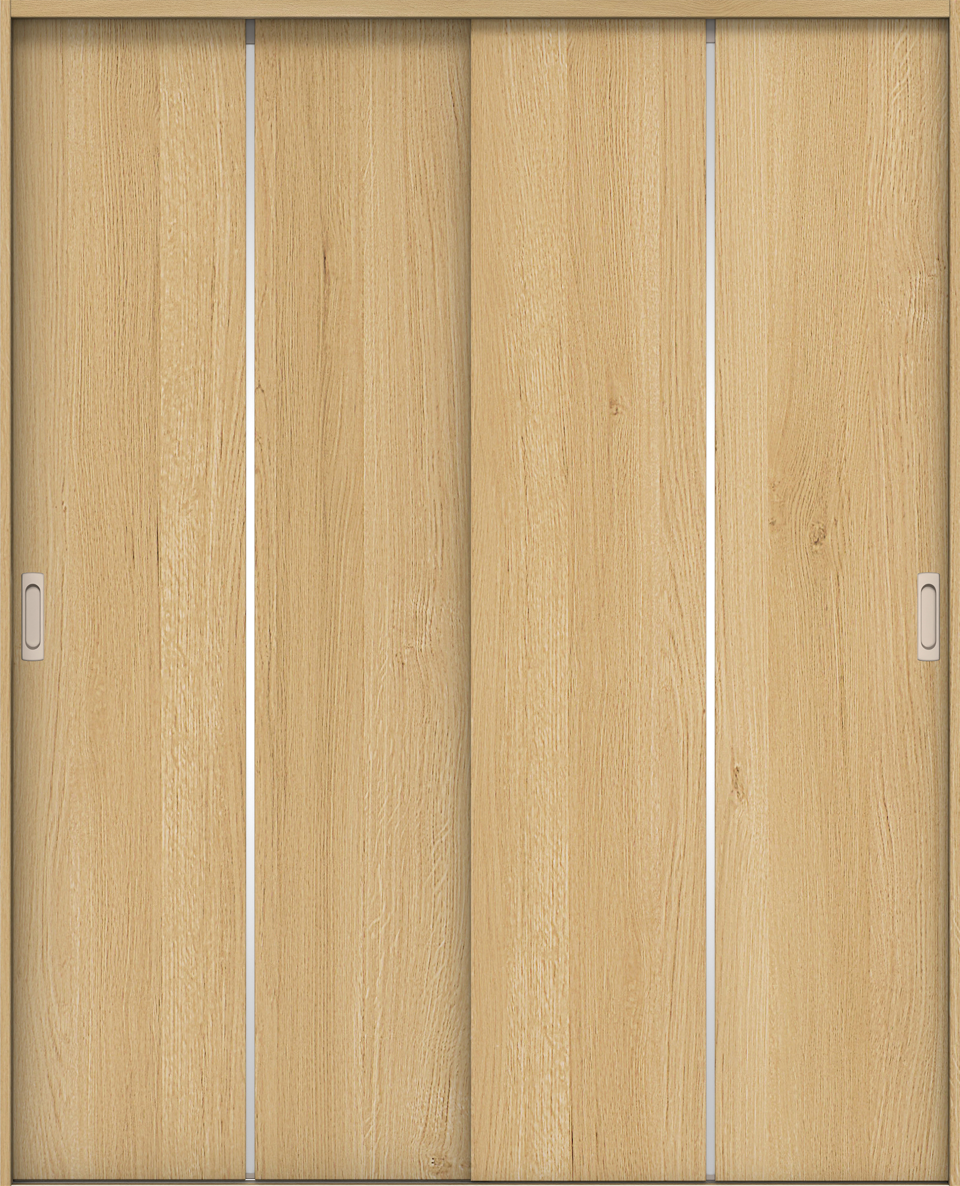 リビングドア　イエリア　引戸・引違　扉セット　６Ｐデザイン　１７４５幅用　２０００高　〈ライトオーカー柄〉　左右兼用　錠なし　ラクラクローズ付