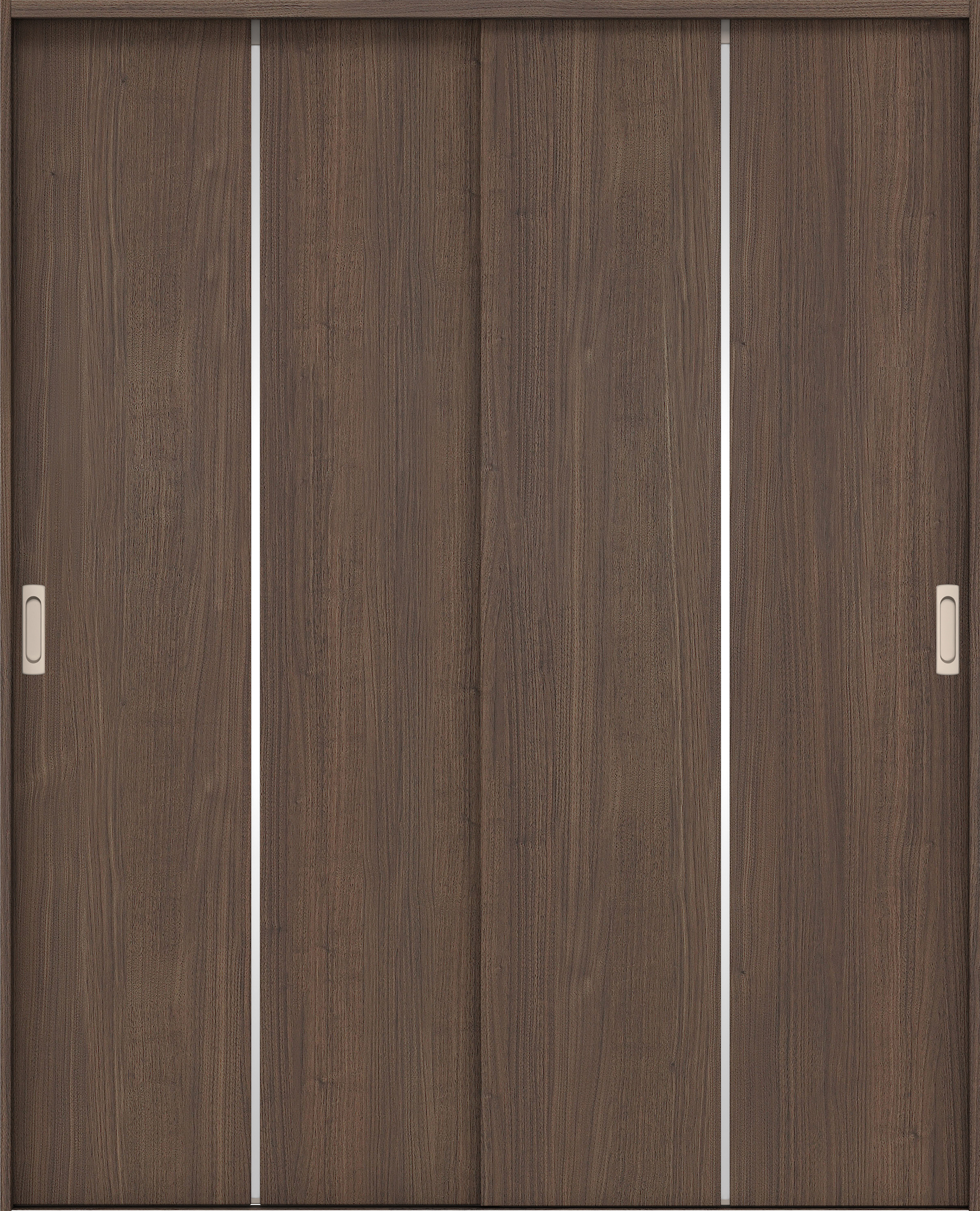 リビングドア　イエリア　引戸・引違　扉セット　６Ｐデザイン　１７４５幅用　２０００高　〈ダルブラウン柄〉　左右兼用　錠なし　ラクラクローズ付