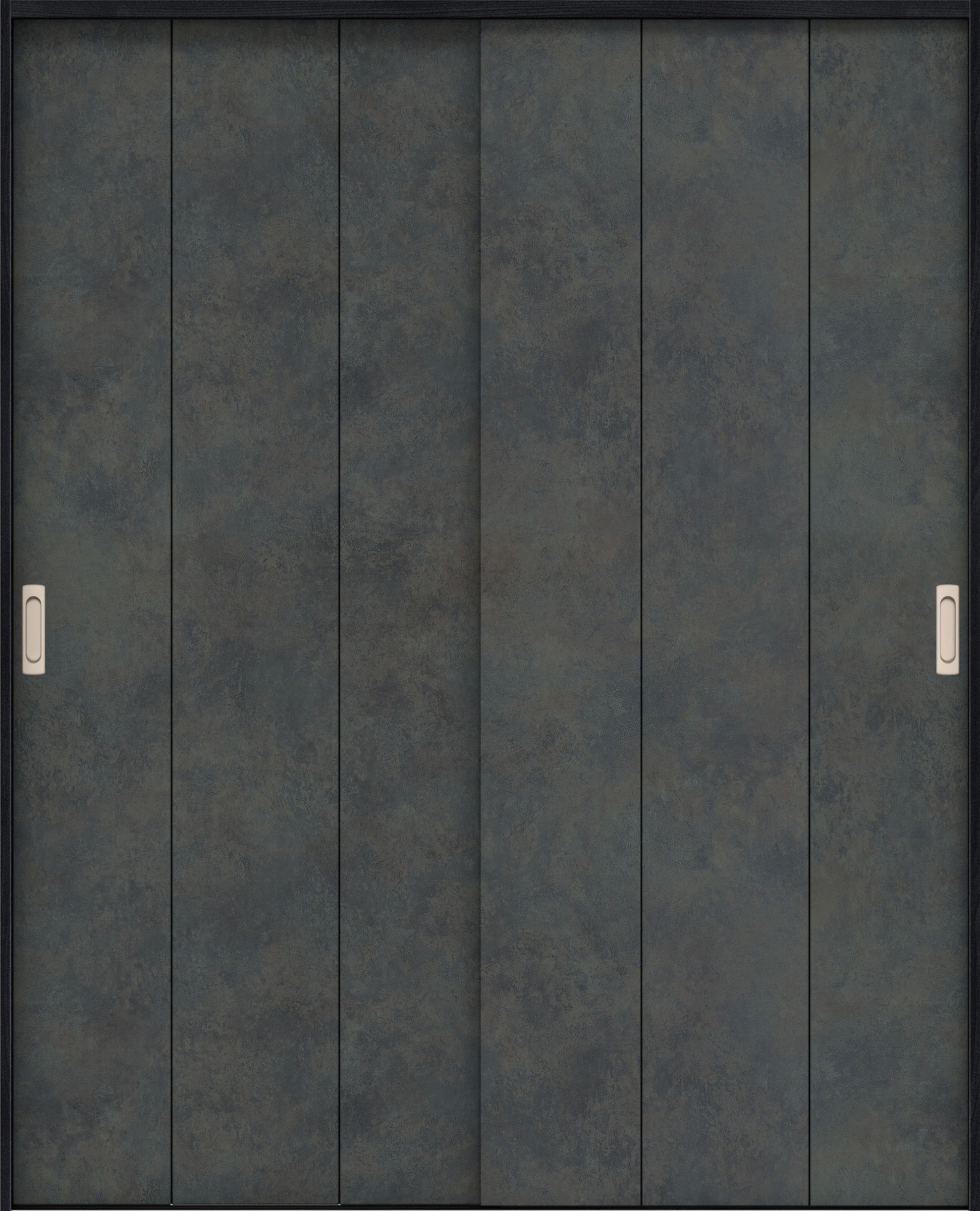 リビングドア　イエリア　引戸・引違　扉セット　Ｇ１デザイン　１７４５幅用　２０００高　〈アイアンブラック柄〉　左右兼用　錠なし　ラクラクローズ付