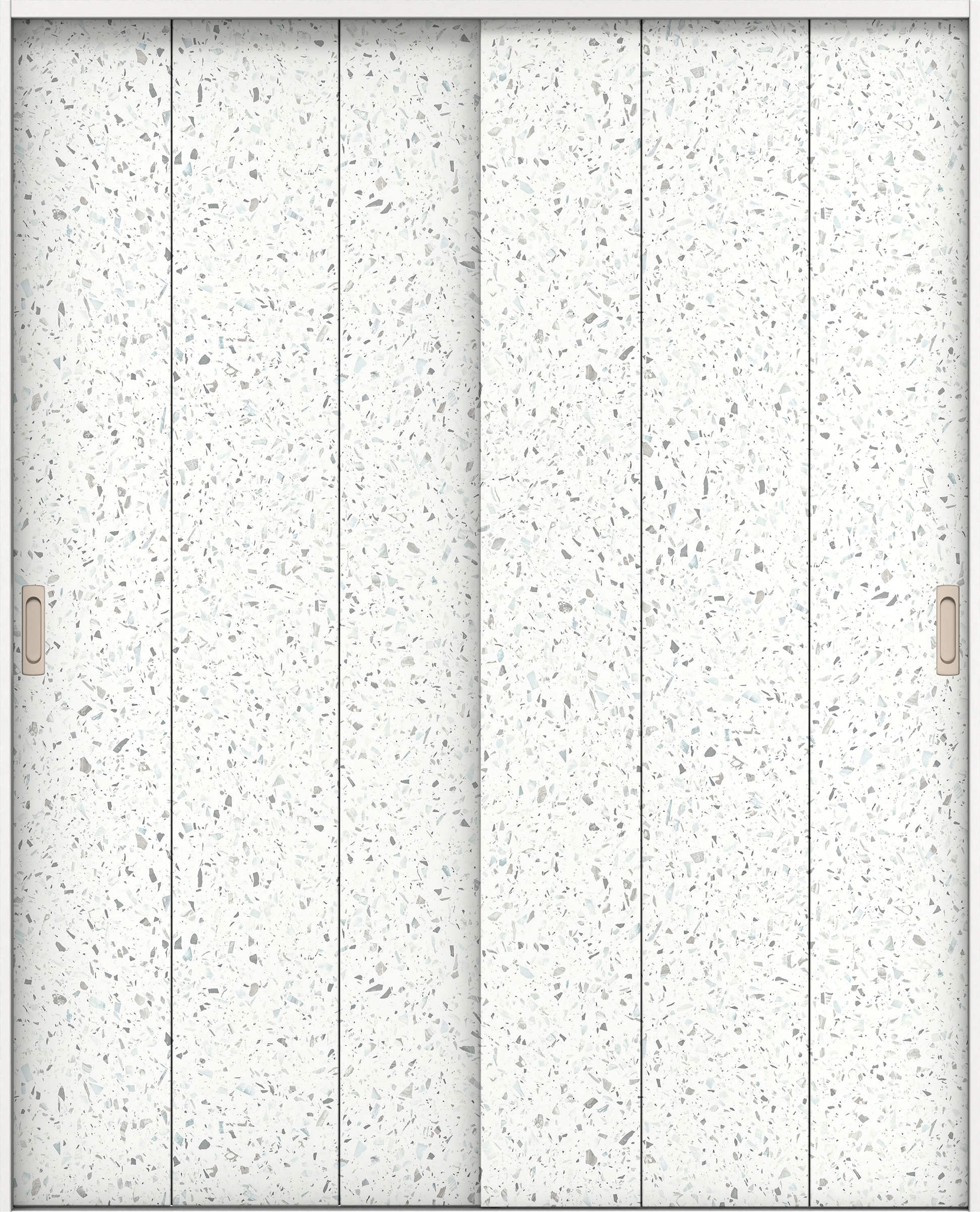 リビングドア　イエリア　引戸・引違　扉セット　Ｇ１デザイン　１７４５幅用　２０００高　〈テラゾホワイト柄〉　左右兼用　錠なし　ラクラクローズ付