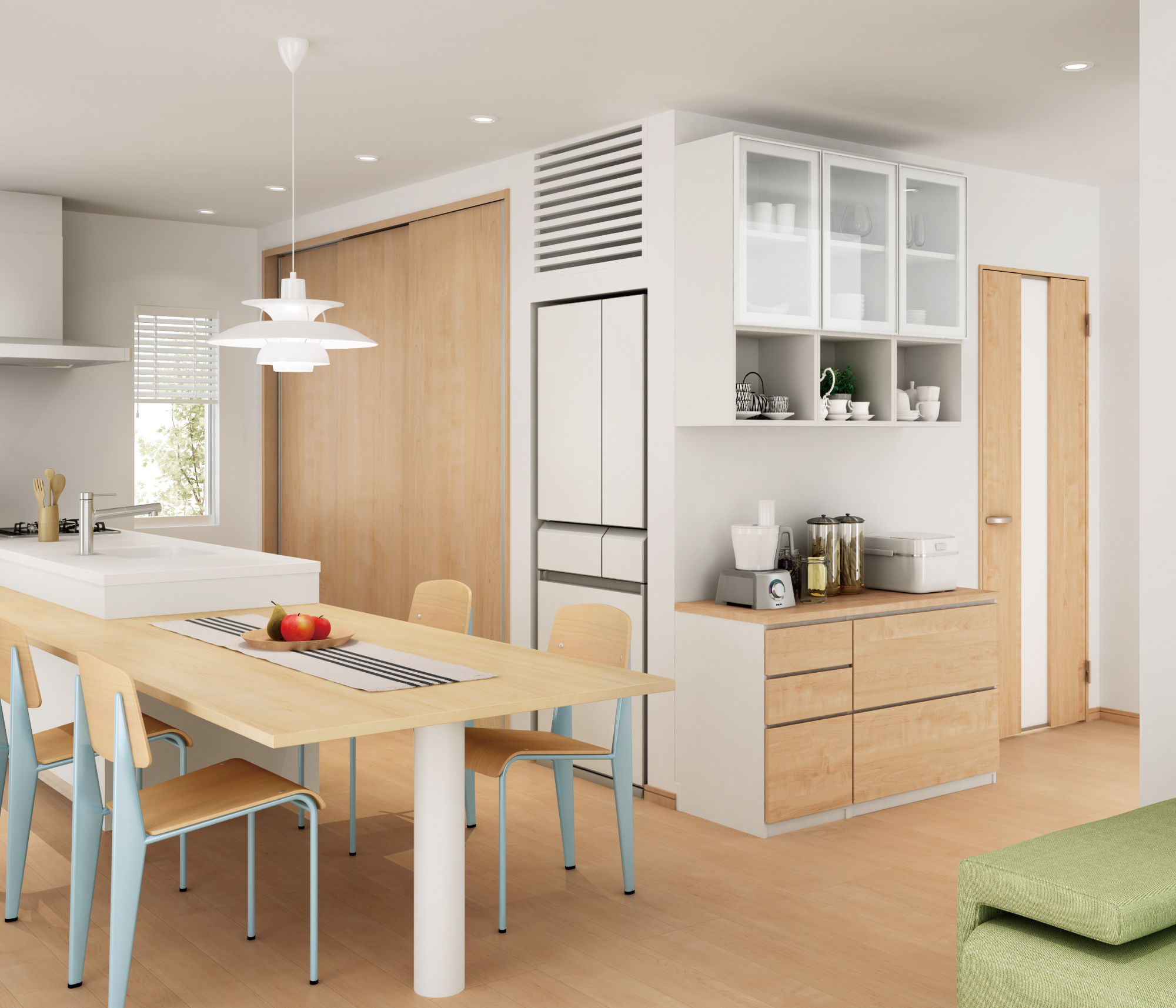 スタイリッシュファニチャー　ミセル　プラン２３　本体関係　床置ユニット　引出しレールなし　吊りユニット　引出し　ラクラクローズタイプ　重量用引出し　耐震ロック標準　開き扉（フレーム扉）　小分け引出し　ラクラクローズタイプ　オプション　追加固定棚　施工・取扱説明書