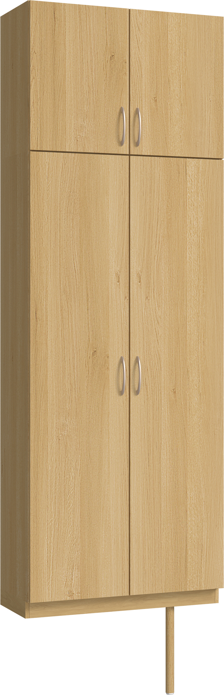 玄関収納　イエリア　開き戸ユニット　フラット縦木目　Ｓ２４　トールＰＬＡＮ　シューズ収納　ウッド扉　８００幅　〈ライトオーカー柄〉　ハンドルラウンド型〈Ｔシルバー色〉