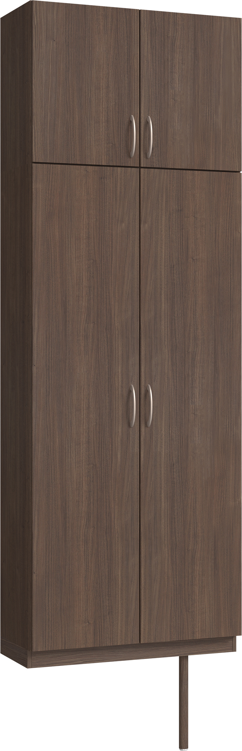 玄関収納　イエリア　開き戸ユニット　フラット縦木目　Ｓ２４　トールＰＬＡＮ　シューズ収納　ウッド扉　８００幅　〈ダルブラウン柄〉　ハンドルラウンド型〈Ｔシルバー色〉