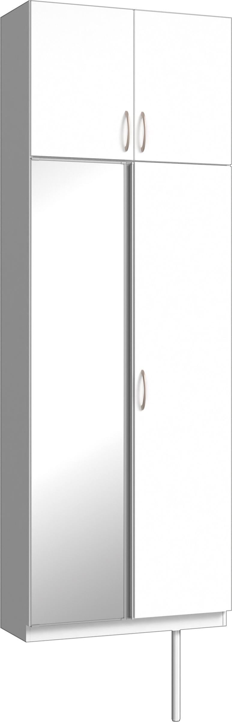 玄関収納　イエリア　開き戸ユニット　フラット縦木目　Ｓ２５　トールＰＬＡＮ　シューズ収納　ミラー扉　８００幅　〈パウダーホワイト柄〉　ハンドルラウンド型〈Ｔシルバー色〉