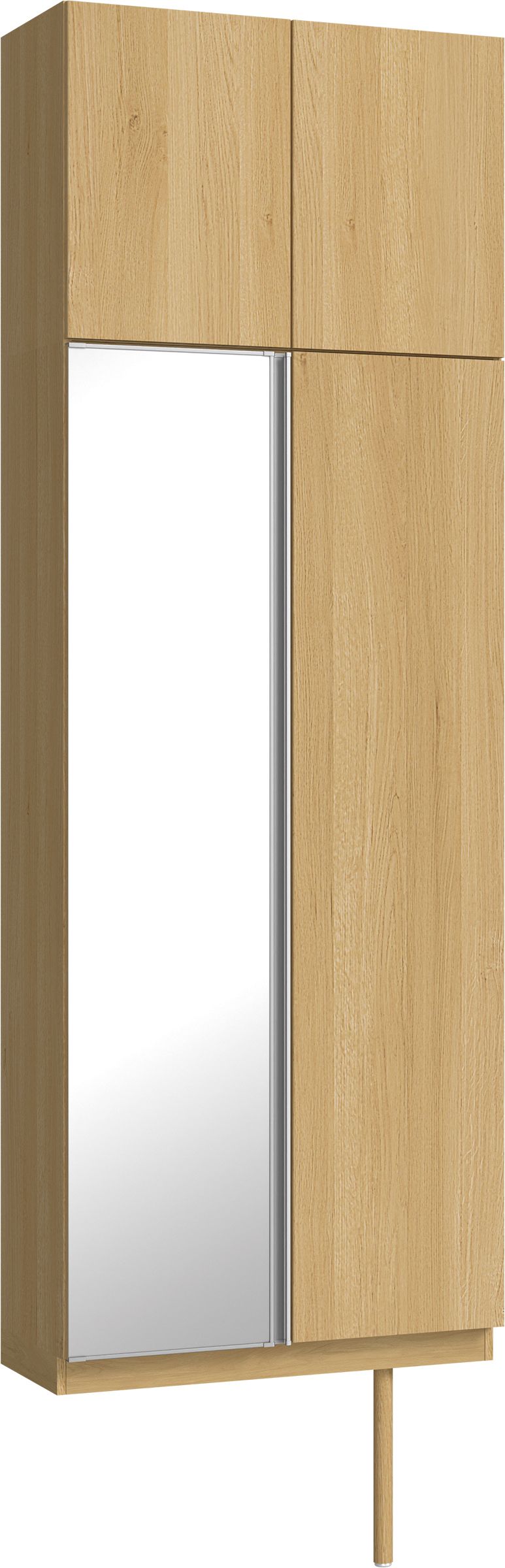 玄関収納　イエリア　開き戸ユニット　フラット縦木目　Ｓ２５　トールＰＬＡＮ　シューズ収納　ミラー扉　８００幅　〈ライトオーカー柄〉　ハンドルレス