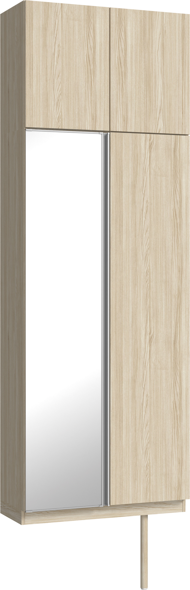 玄関収納　イエリア　開き戸ユニット　フラット縦木目　Ｓ２５　トールＰＬＡＮ　シューズ収納　ミラー扉　８００幅　〈ソフトグレージュ柄〉　ハンドルレス