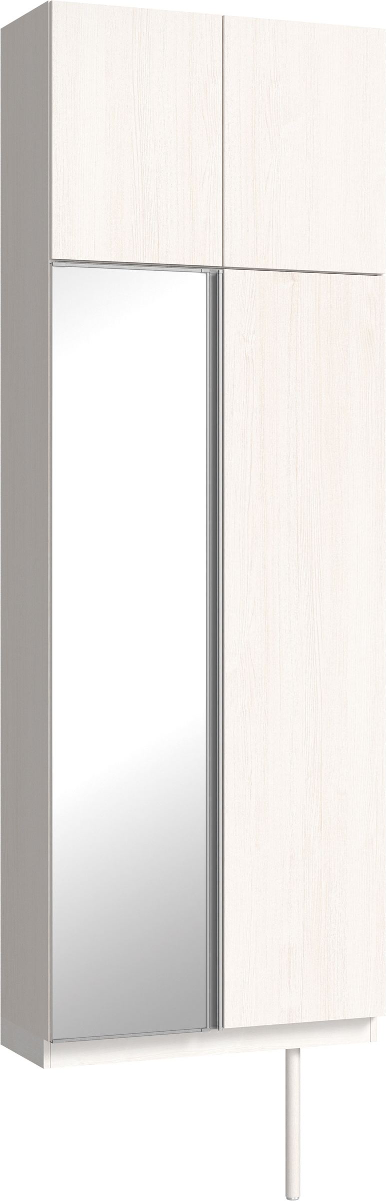 玄関収納　イエリア　開き戸ユニット　フラット縦木目　Ｓ２５　トールＰＬＡＮ　シューズ収納　ミラー扉　８００幅　〈ネオホワイト柄〉　ハンドルレス