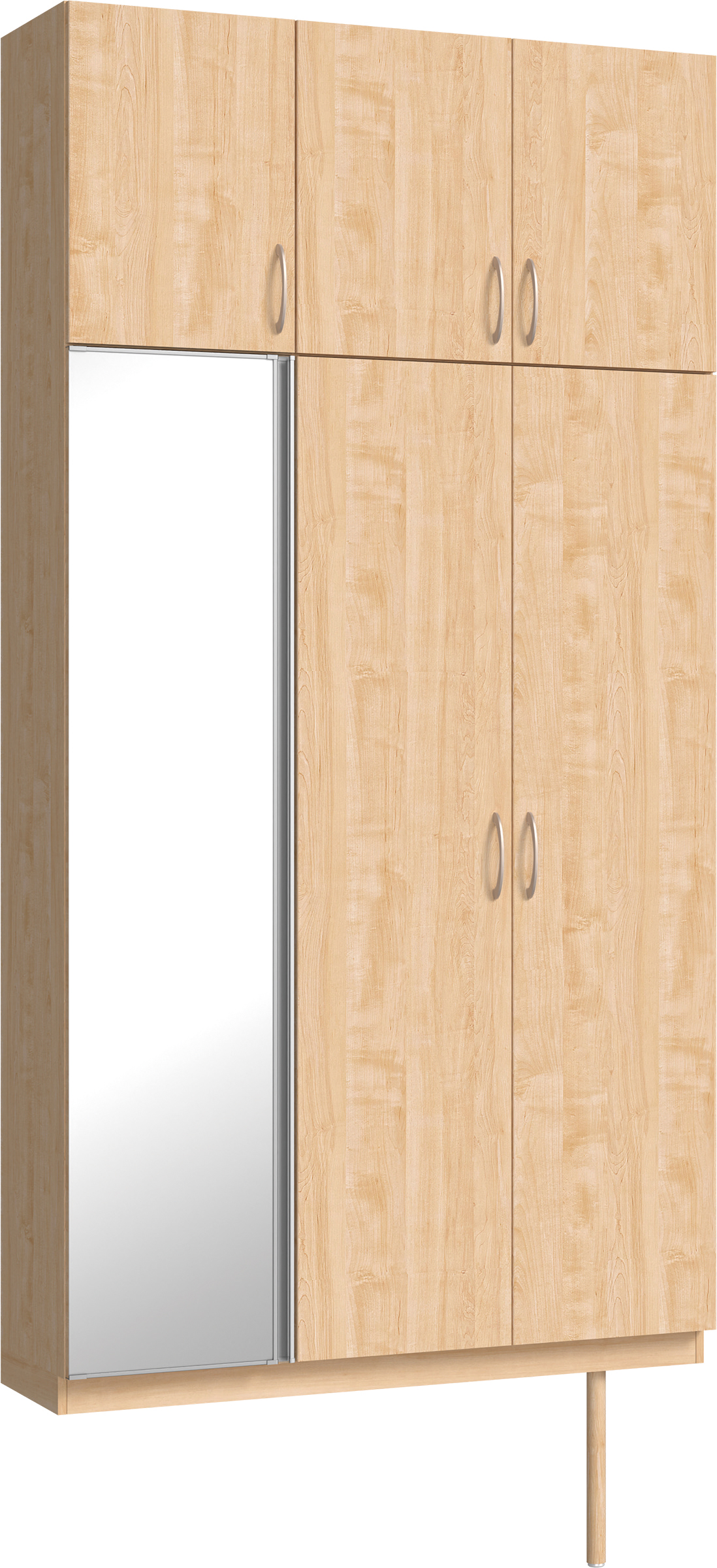 玄関収納　イエリア　開き戸ユニット　フラット縦木目　Ｓ３５　トールＰＬＡＮ　シューズ収納　ミラー扉　１２００幅　〈ミルベージュ柄〉　ハンドルラウンド型〈Ｔシルバー色〉