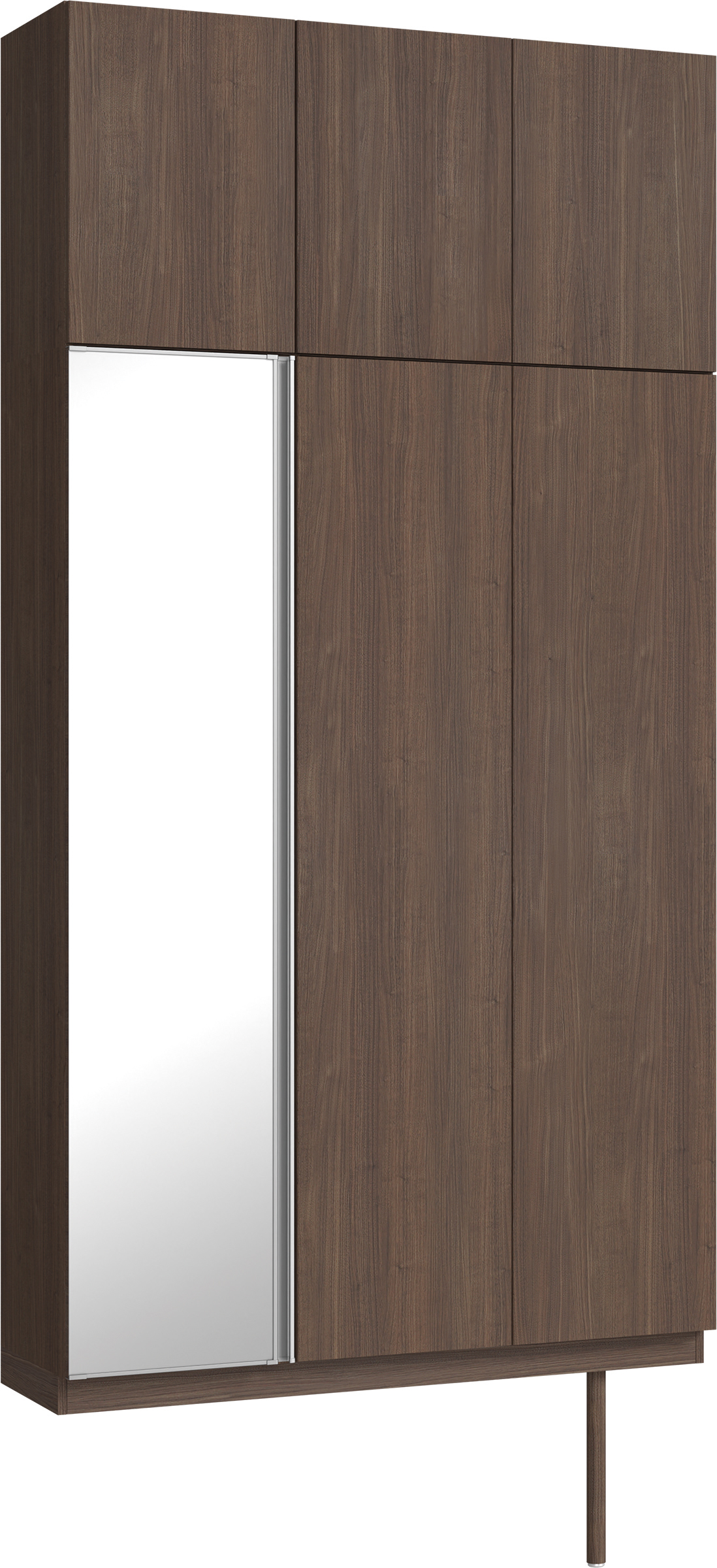 玄関収納　イエリア　開き戸ユニット　フラット縦木目　Ｓ３５　トールＰＬＡＮ　シューズ収納　ミラー扉　１２００幅　〈ダルブラウン柄〉　ハンドルレス