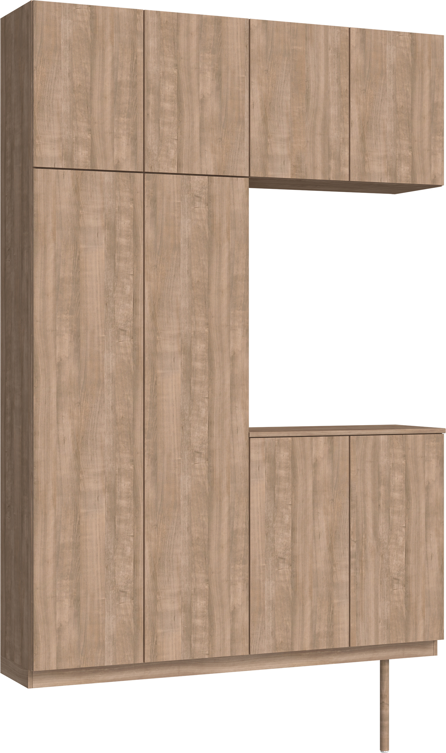 玄関収納　イエリア　開き戸ユニット　フラット縦木目　Ｓ４２　コの字ＰＬＡＮ　シューズ収納　ウッド扉　１６００幅　〈トープグレー柄〉　ハンドルレス