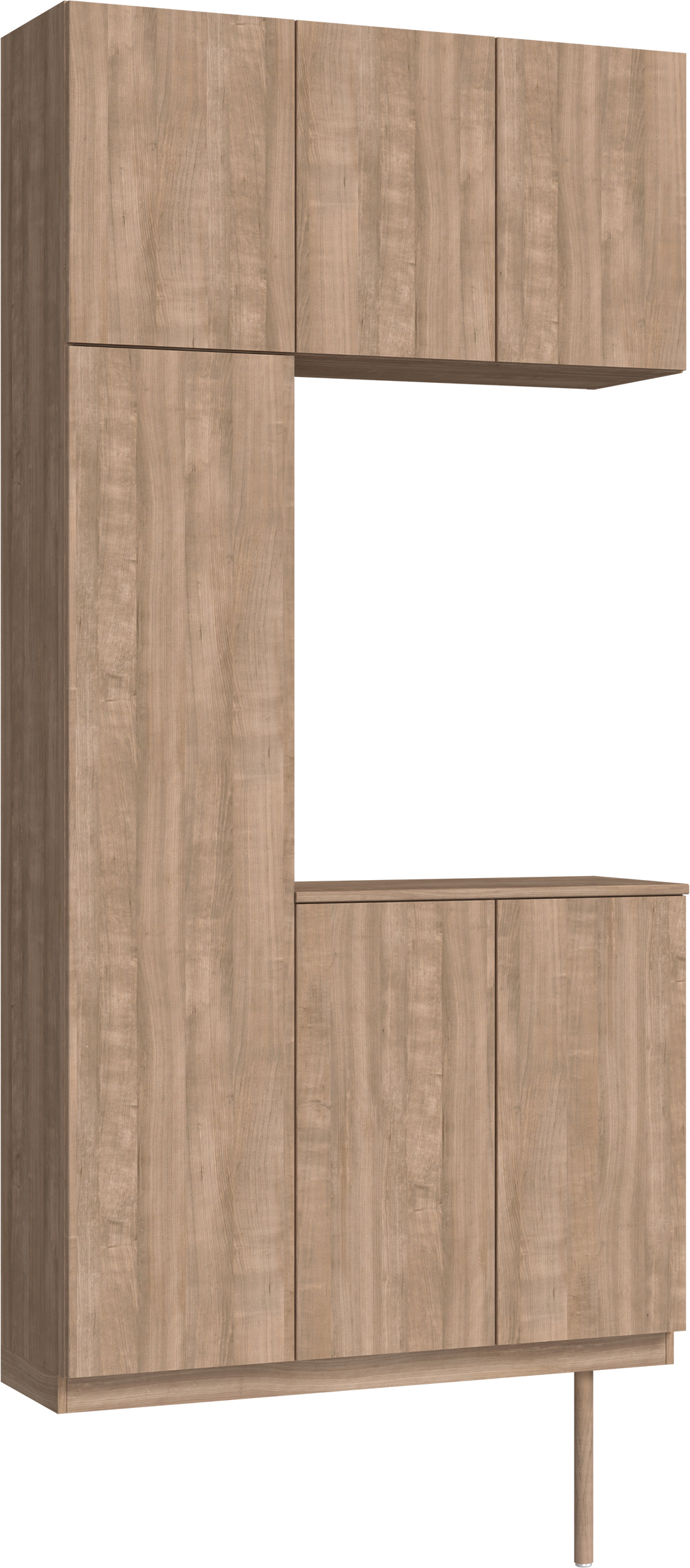 玄関収納　イエリア　開き戸ユニット　フラット縦木目　Ｓ７３　コの字ＰＬＡＮ　シューズ収納　ウッド扉　１１４０幅　〈トープグレー柄〉　ハンドルレス