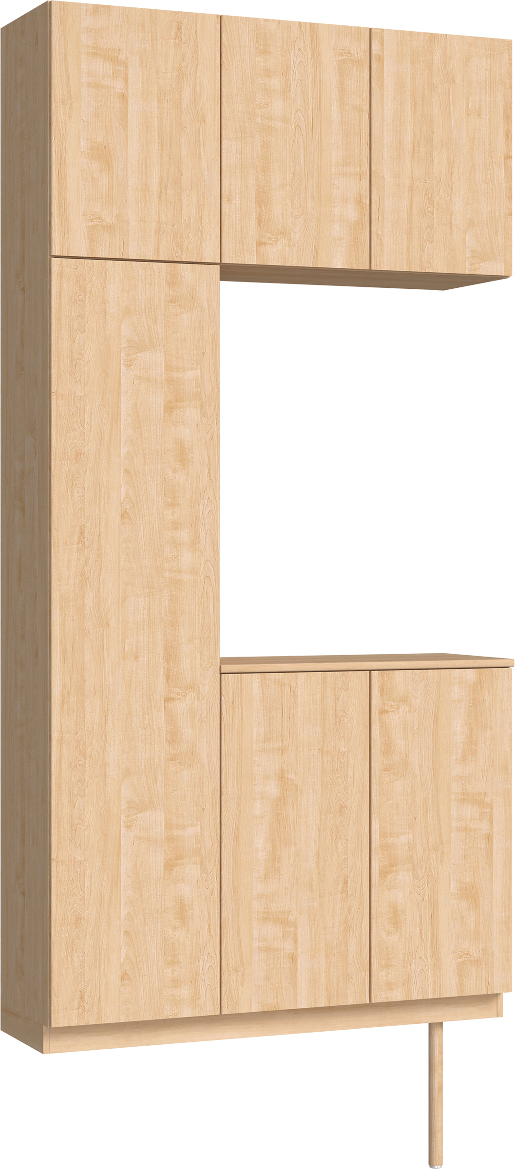 玄関収納　イエリア　開き戸ユニット　フラット縦木目　Ｓ７３　コの字ＰＬＡＮ　シューズ収納　ウッド扉　１１４０幅　〈ミルベージュ柄〉　ハンドルレス