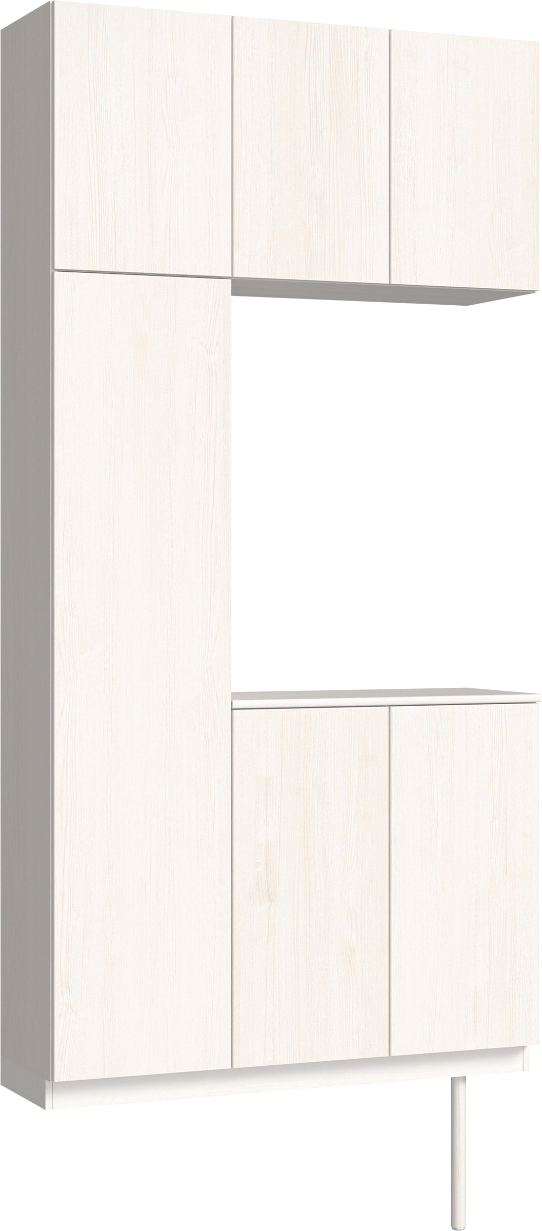 玄関収納　イエリア　開き戸ユニット　フラット縦木目　Ｓ７３　コの字ＰＬＡＮ　シューズ収納　ウッド扉　１１４０幅　〈ネオホワイト柄〉　ハンドルレス