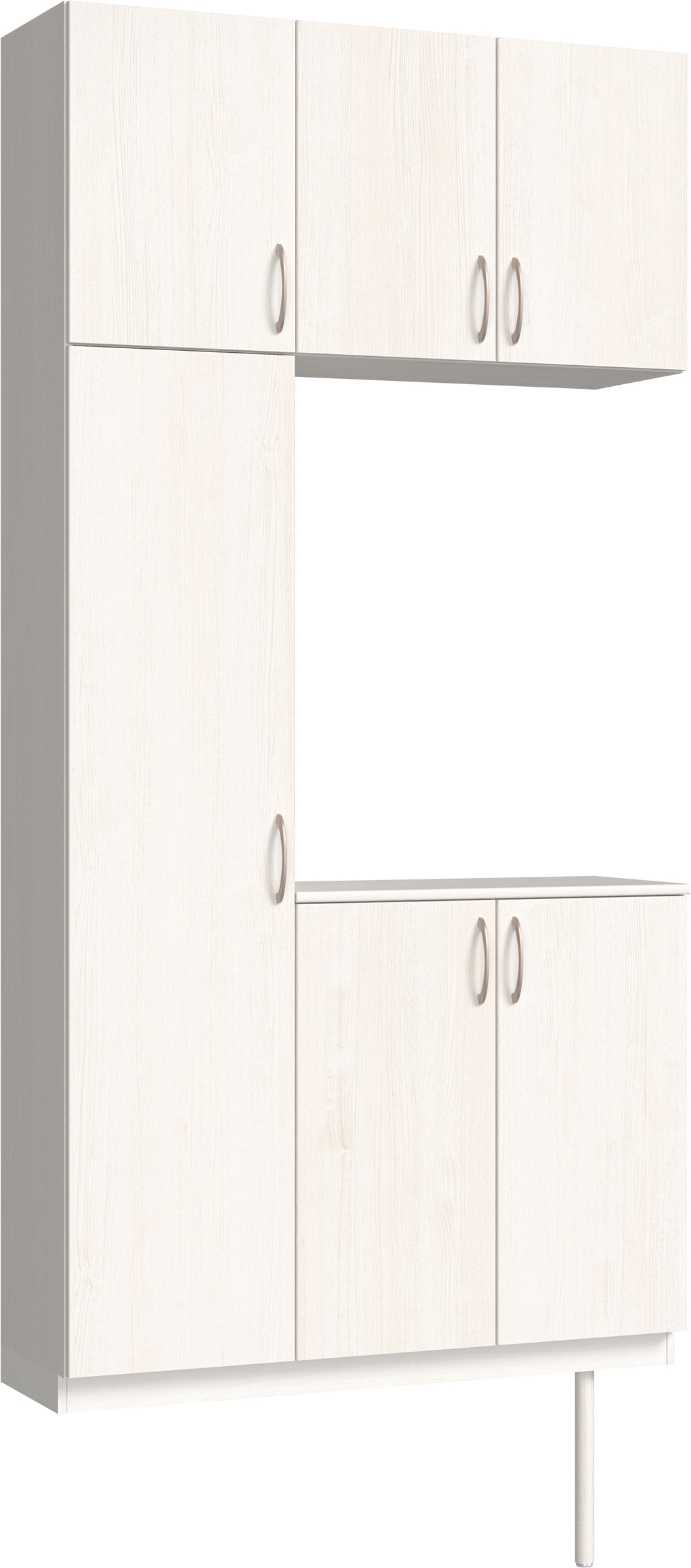 玄関収納　イエリア　開き戸ユニット　フラット縦木目　Ｓ７３　コの字ＰＬＡＮ　シューズ収納　ウッド扉　１１４０幅　〈ネオホワイト柄〉　ハンドルラウンド型〈Ｔシルバー色〉