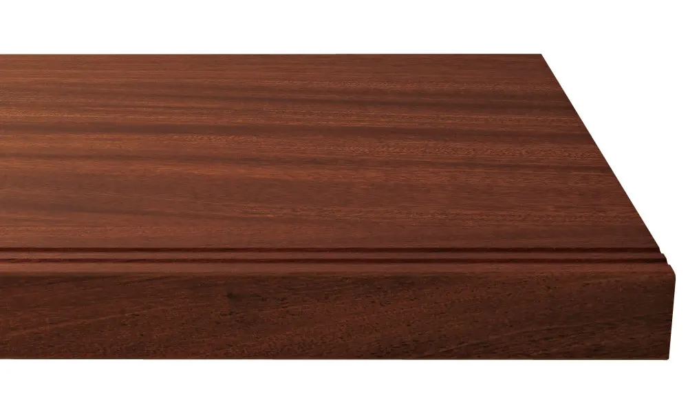 階段部材　トリニティ階段　箱三段廻踏板　９２０　〈マホガニー柄〉　左