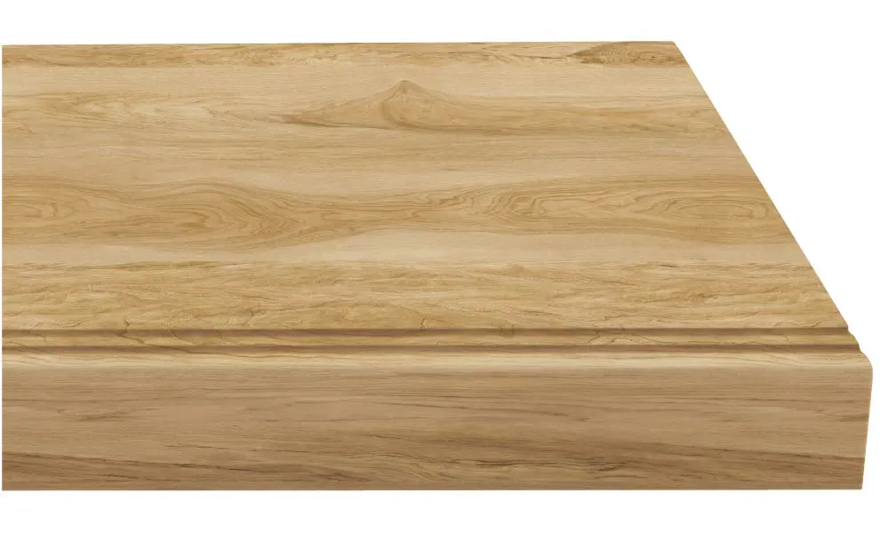 階段部材　イエリア階段　セレクト　プレミアムウッド柄　箱三段廻踏板　１２００　〈ライトシナモン柄〉　右