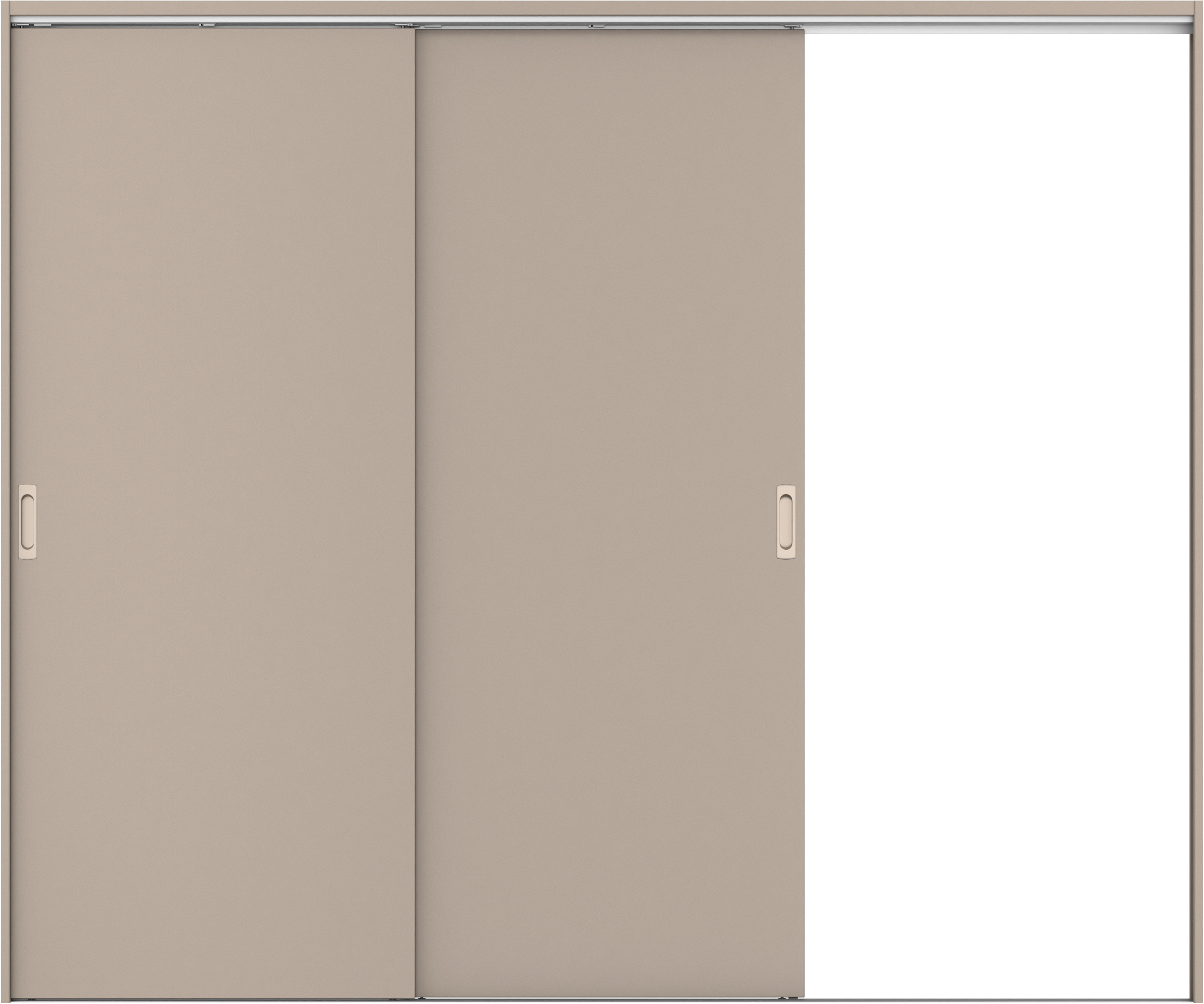 リビングドア　イエリア　吊戸・２枚片引　扉セット　００デザイン　２４３７幅用　２０００高　〈フォググレー柄〉　右引用　錠なし　ラクラクローズ付用