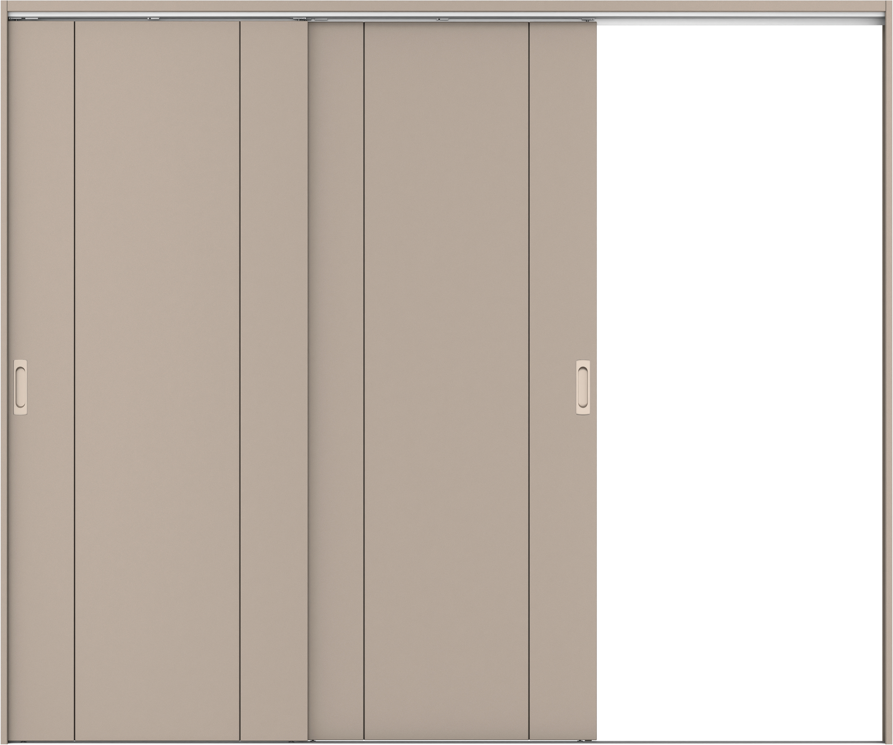 リビングドア　イエリア　吊戸・２枚片引　扉セット　１Ｐデザイン　２４３７幅用　２０００高　〈フォググレー柄〉　右引用　錠なし　ラクラクローズ付用