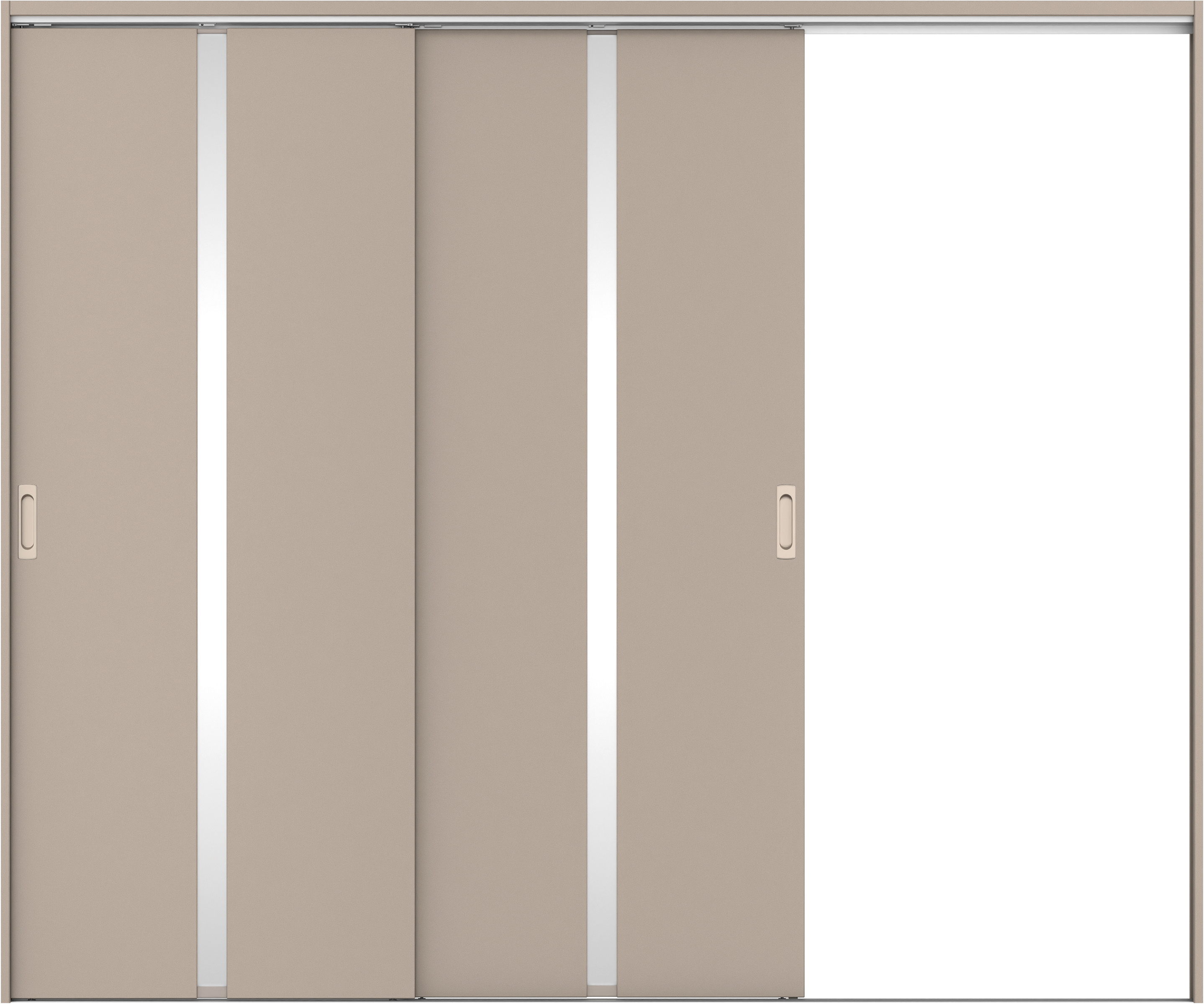 リビングドア　イエリア　吊戸・２枚片引　扉セット　２Ｐデザイン　２４３７幅用　２０００高　〈フォググレー柄〉　右引用　錠なし　ラクラクローズ付用