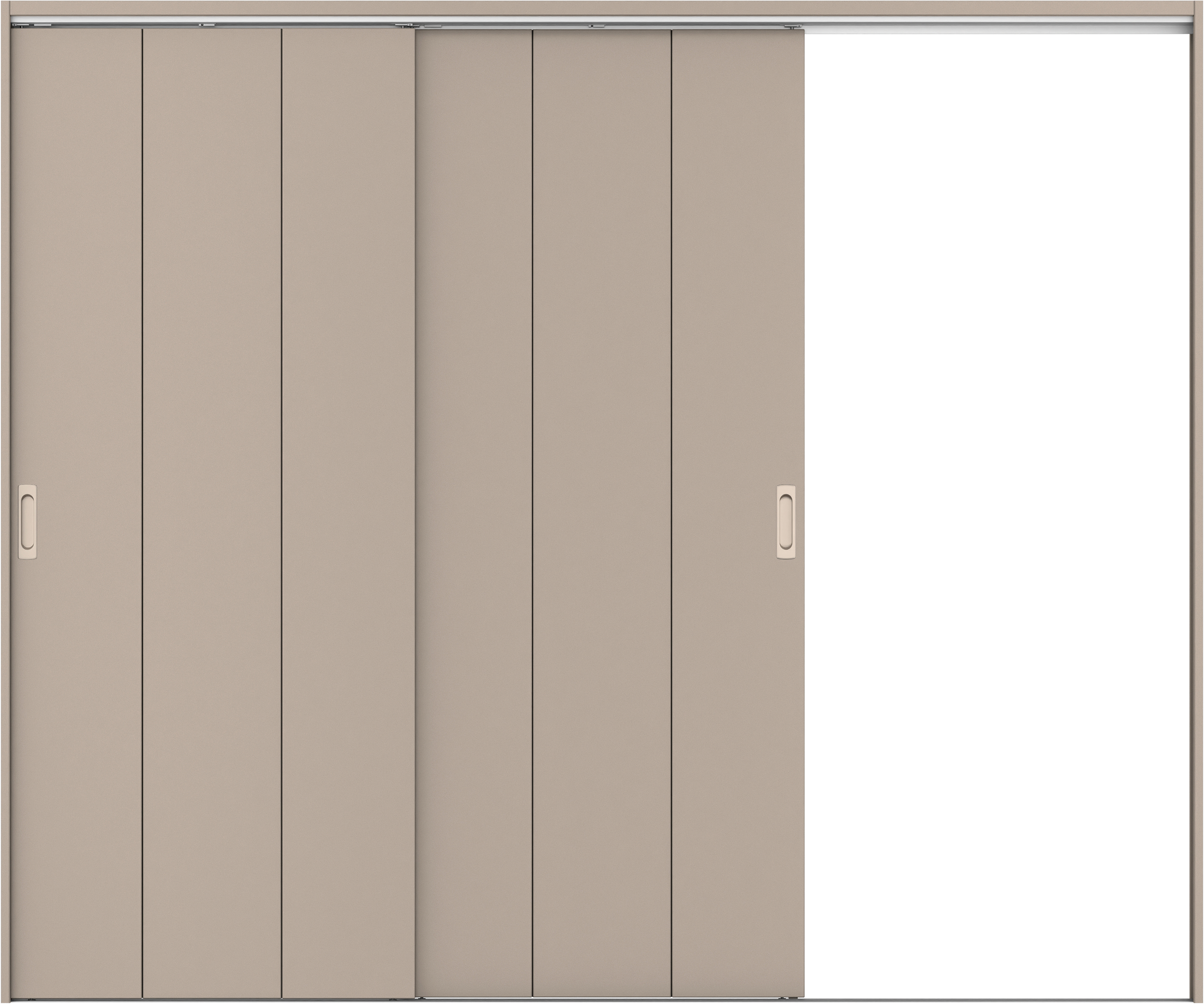 リビングドア　イエリア　吊戸・２枚片引　扉セット　Ｇ１デザイン　２４３７幅用　２０００高　〈フォググレー柄〉　右引用　錠なし　ラクラクローズ付用