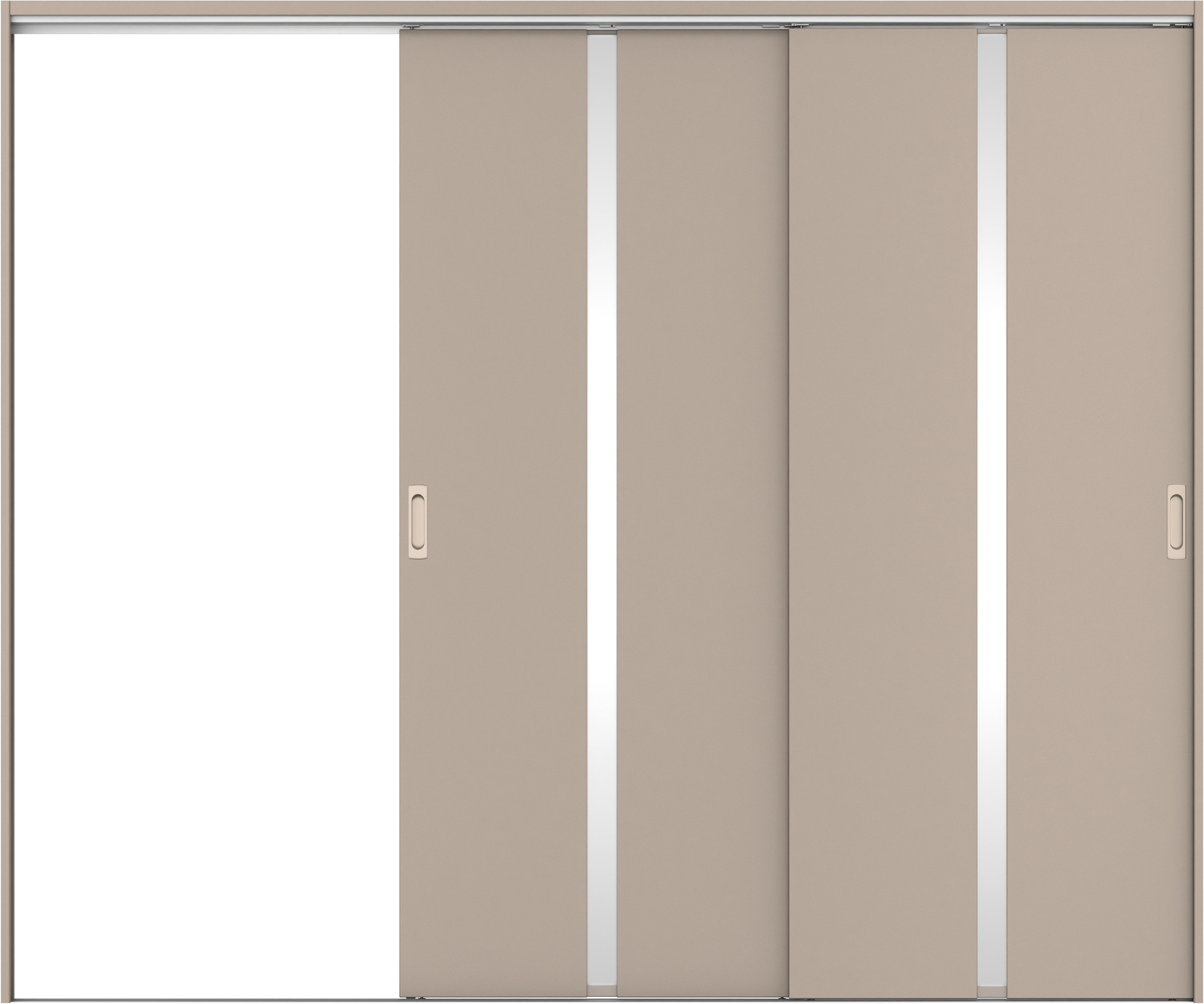 リビングドア　イエリア　吊戸・２枚片引　扉セット　２Ｐデザイン　２４３７幅用　２０００高　〈フォググレー柄〉　左引用　錠なし　ラクラクローズ付用