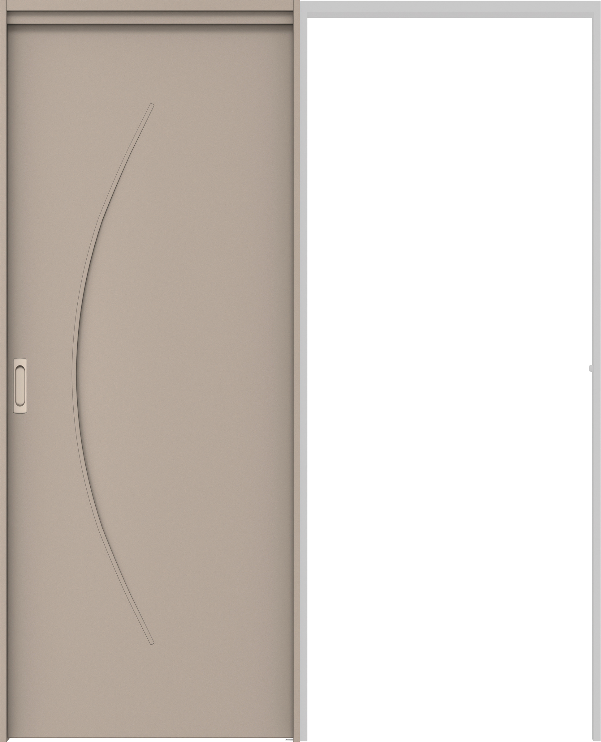 リビングドア　イエリア　吊戸・引込　扉セット　Ｓ７デザイン　１６４５幅用　２０００高　〈フォググレー柄〉　左右兼用　錠なし　ラクラクローズ付用